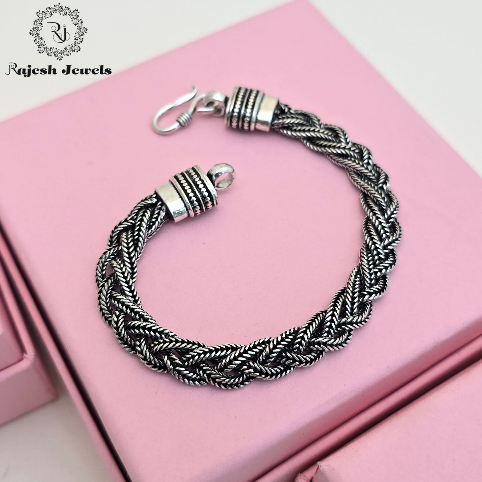 Stunning Silver Oxidised Men's Bracelet