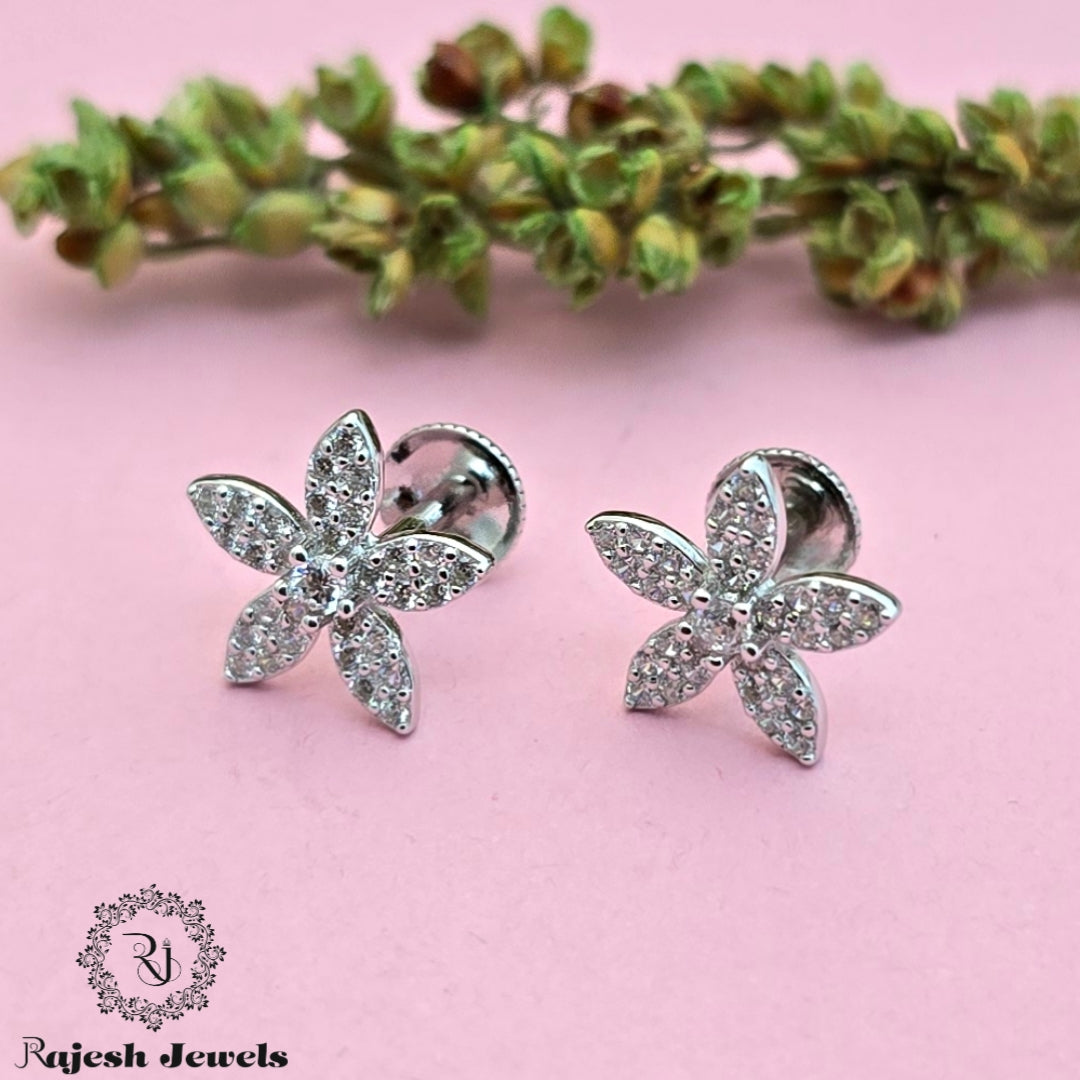 Floral Star Cz South Screw Studs