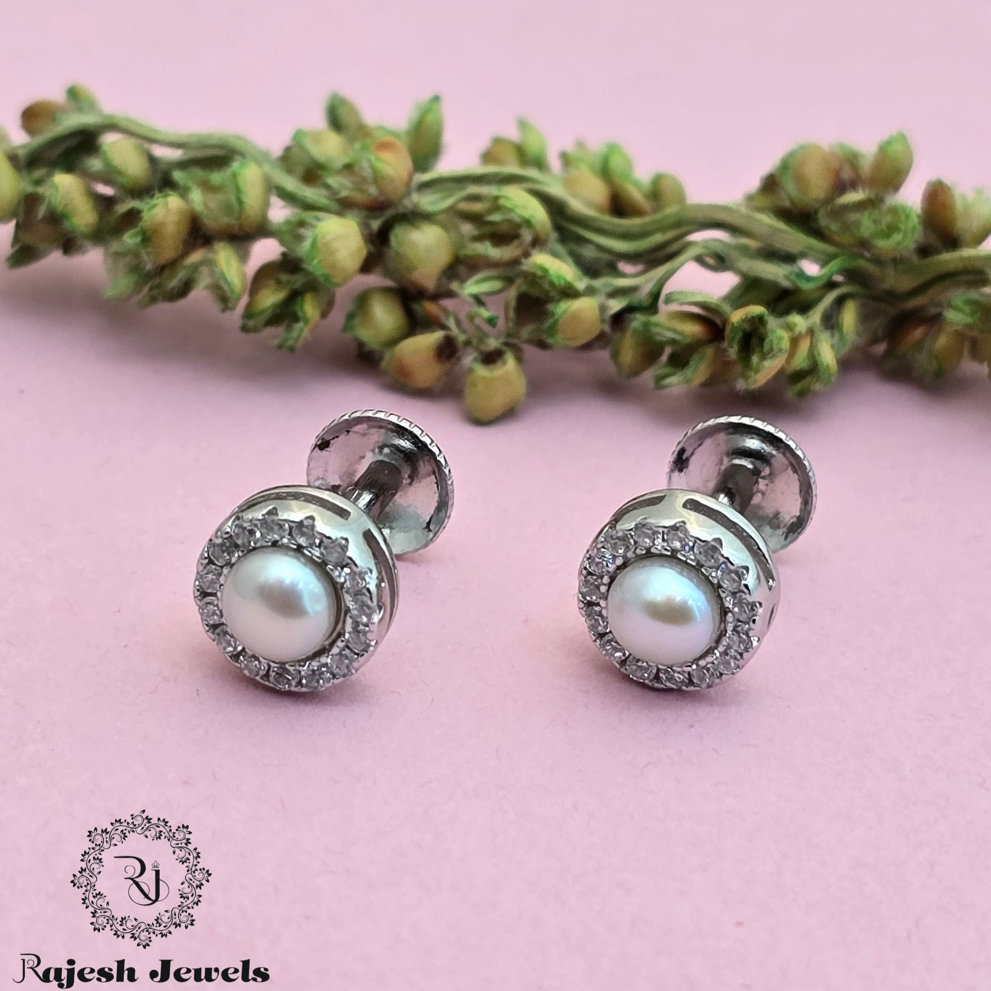 Opulent Pearl Cz South Screw Studs