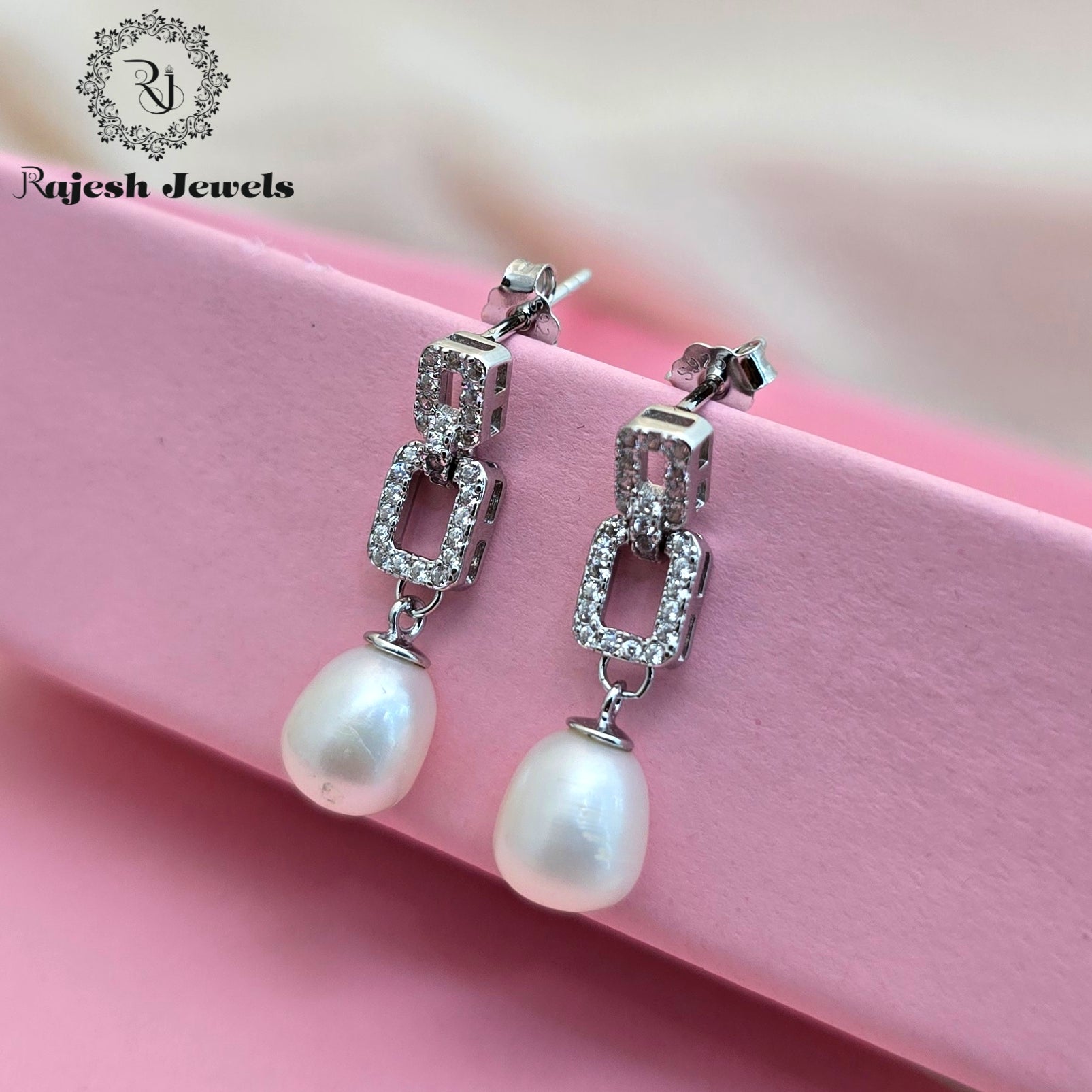 Blissful Cz Pearl Hanging Earrings