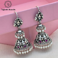 Fascinating Silver Double Jhumka Earrings