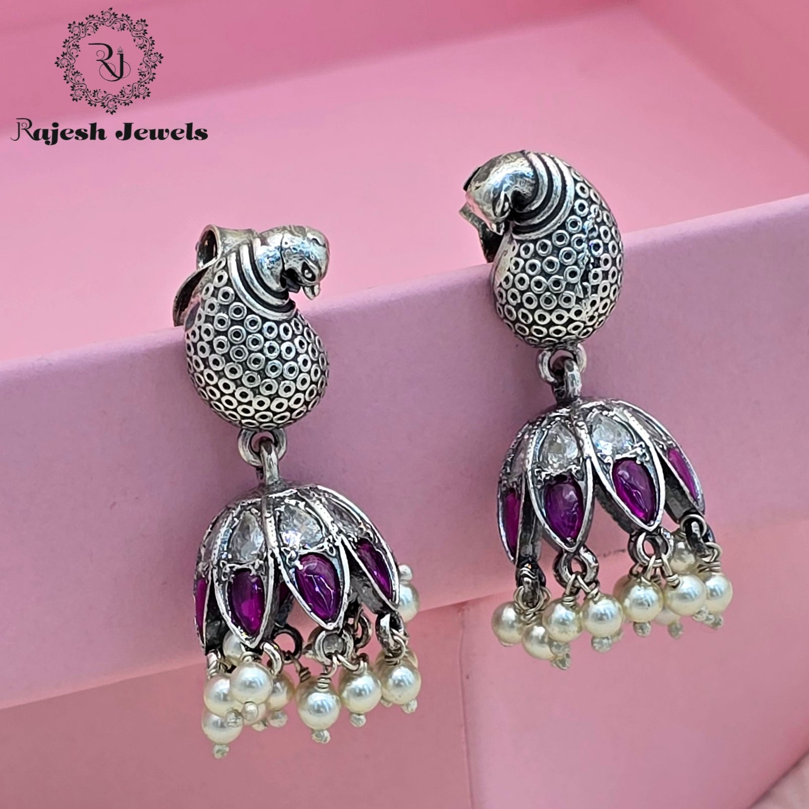 Charming Silver Jhumka Earrings