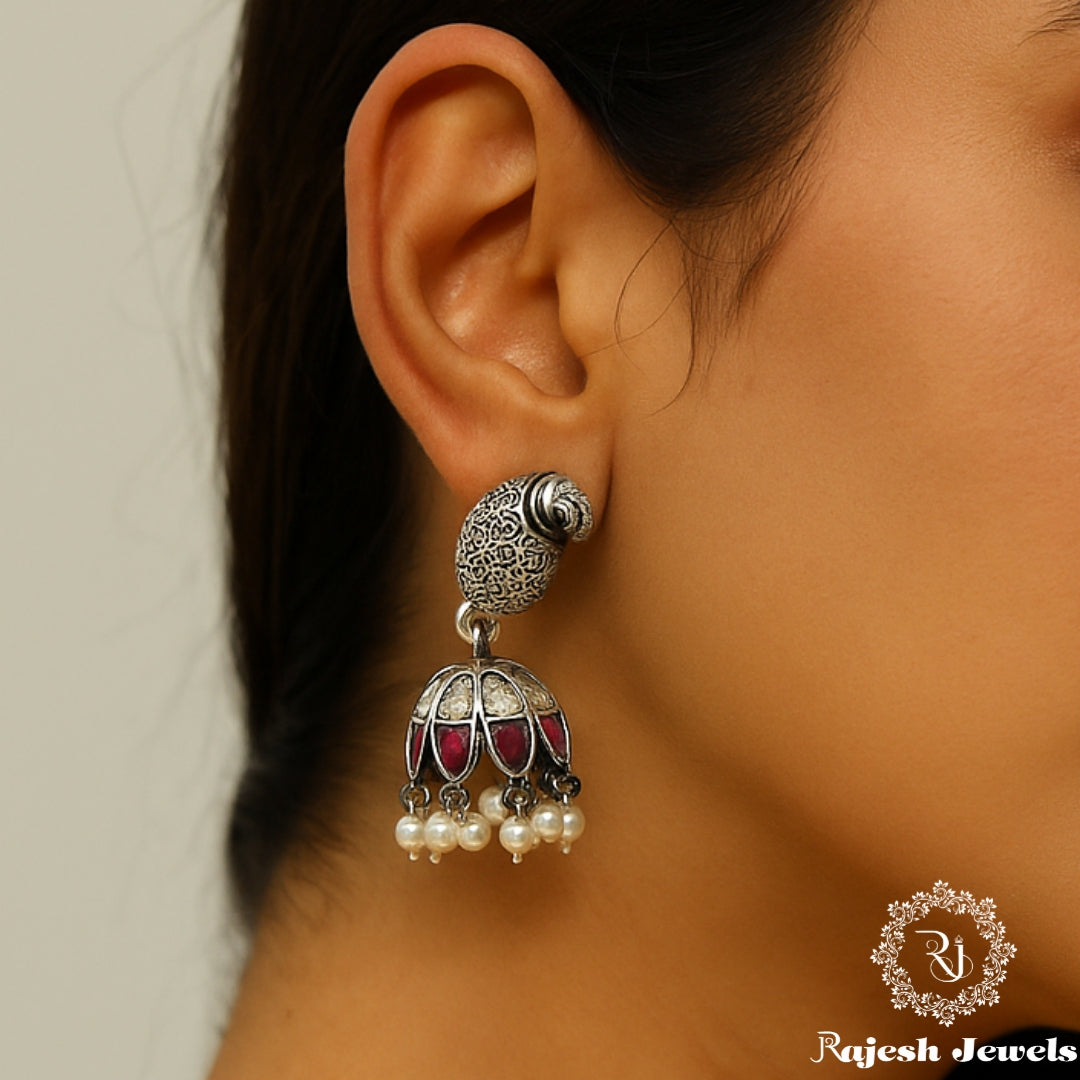 Charming Silver Jhumka Earrings