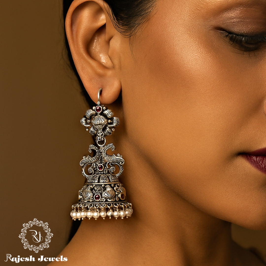 Exceptional Silver Jhumka Earrings
