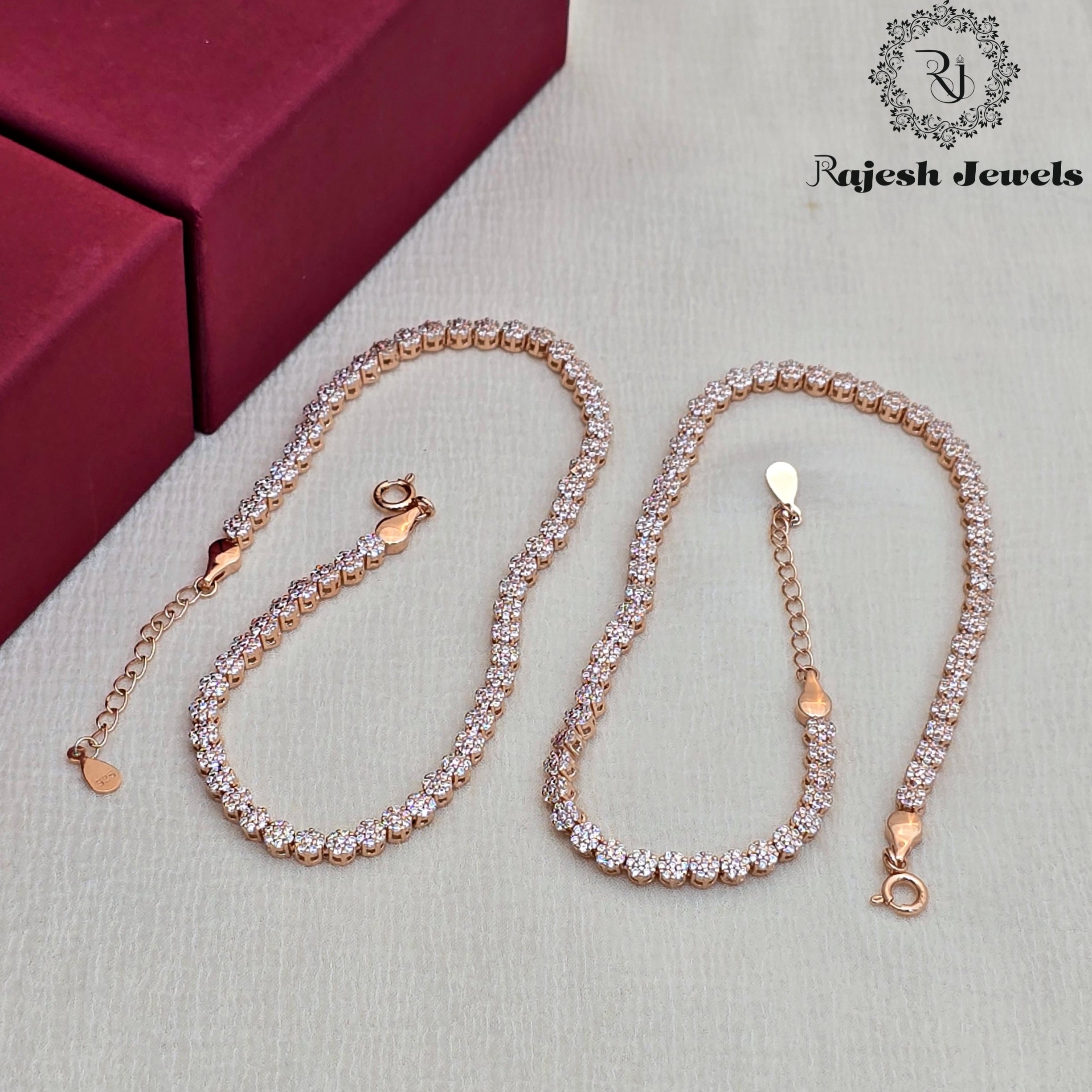 Electrifying Cz Rosegold Anklet