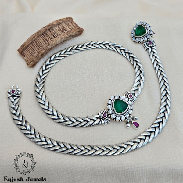 Electrifying Silver Cutstone Anklet