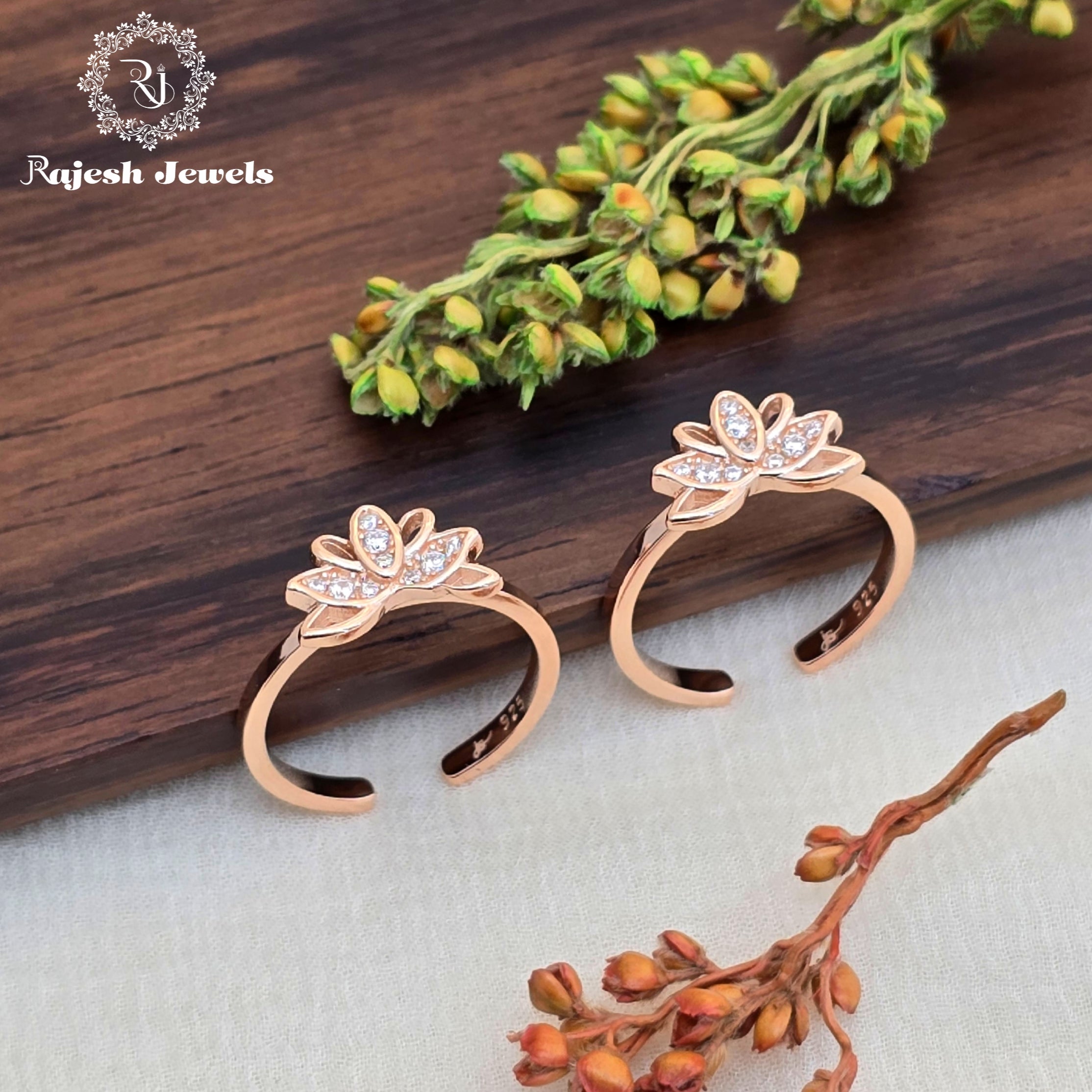 Classy Rosegold Silver Toerings