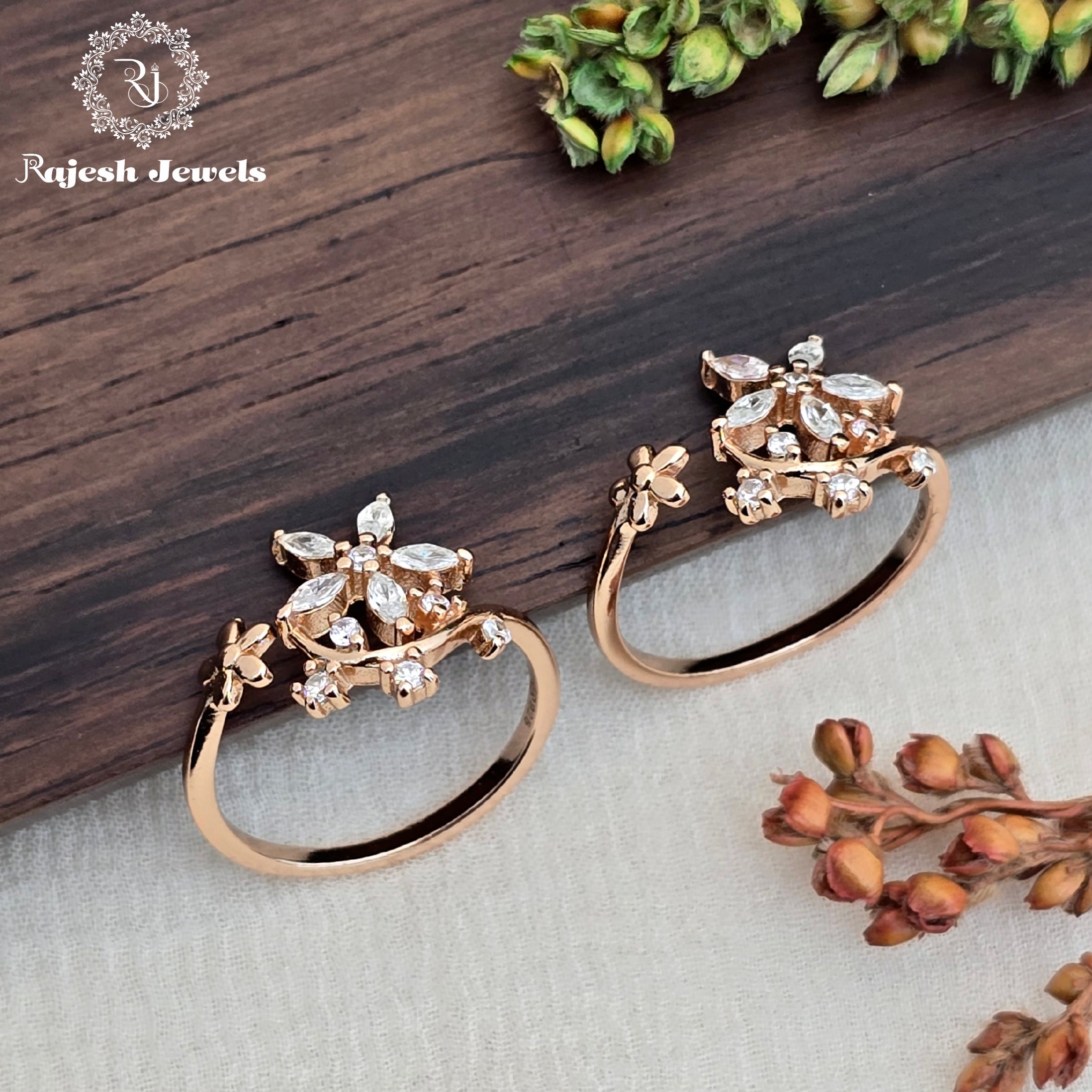 Enchanting Cz Rosegold Silver Toerings
