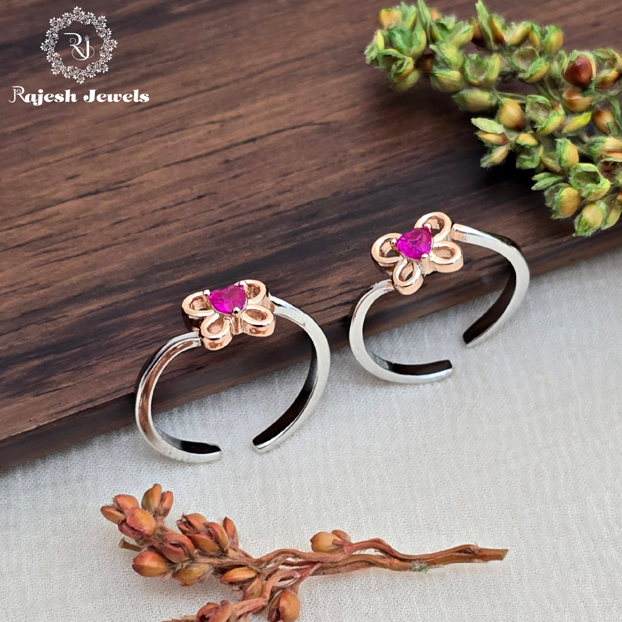 Amazing Dual Tone Silver Toerings