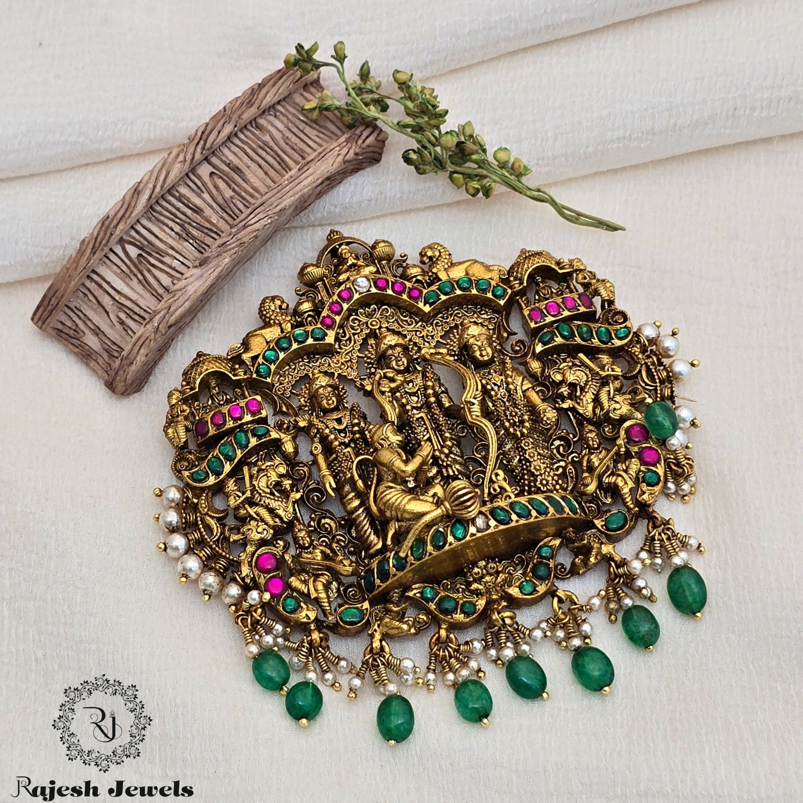 Outstanding 3D Ram Darbar Silver Gold Plated Pendant