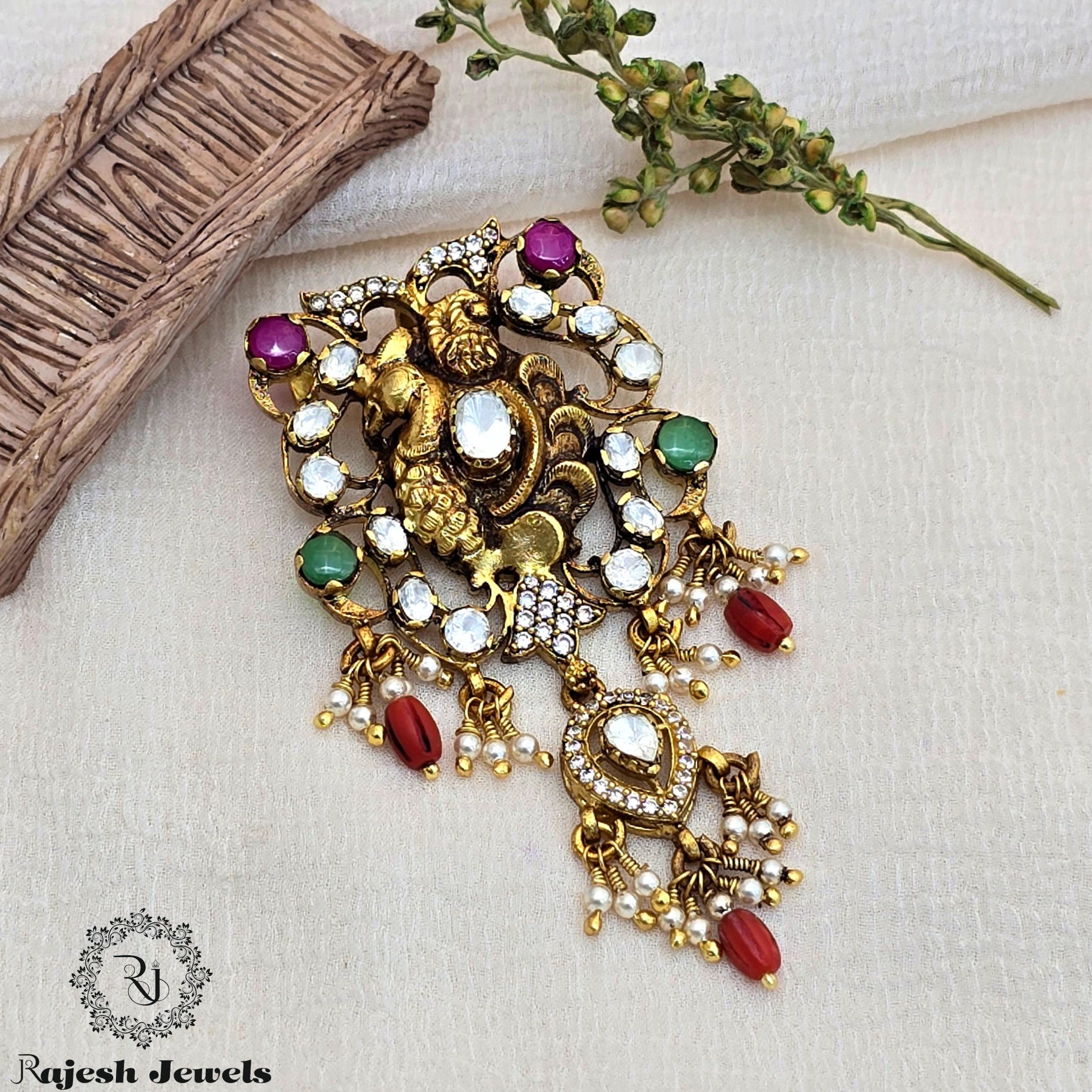 Shimmering Moissanite Gold Plated Pendant