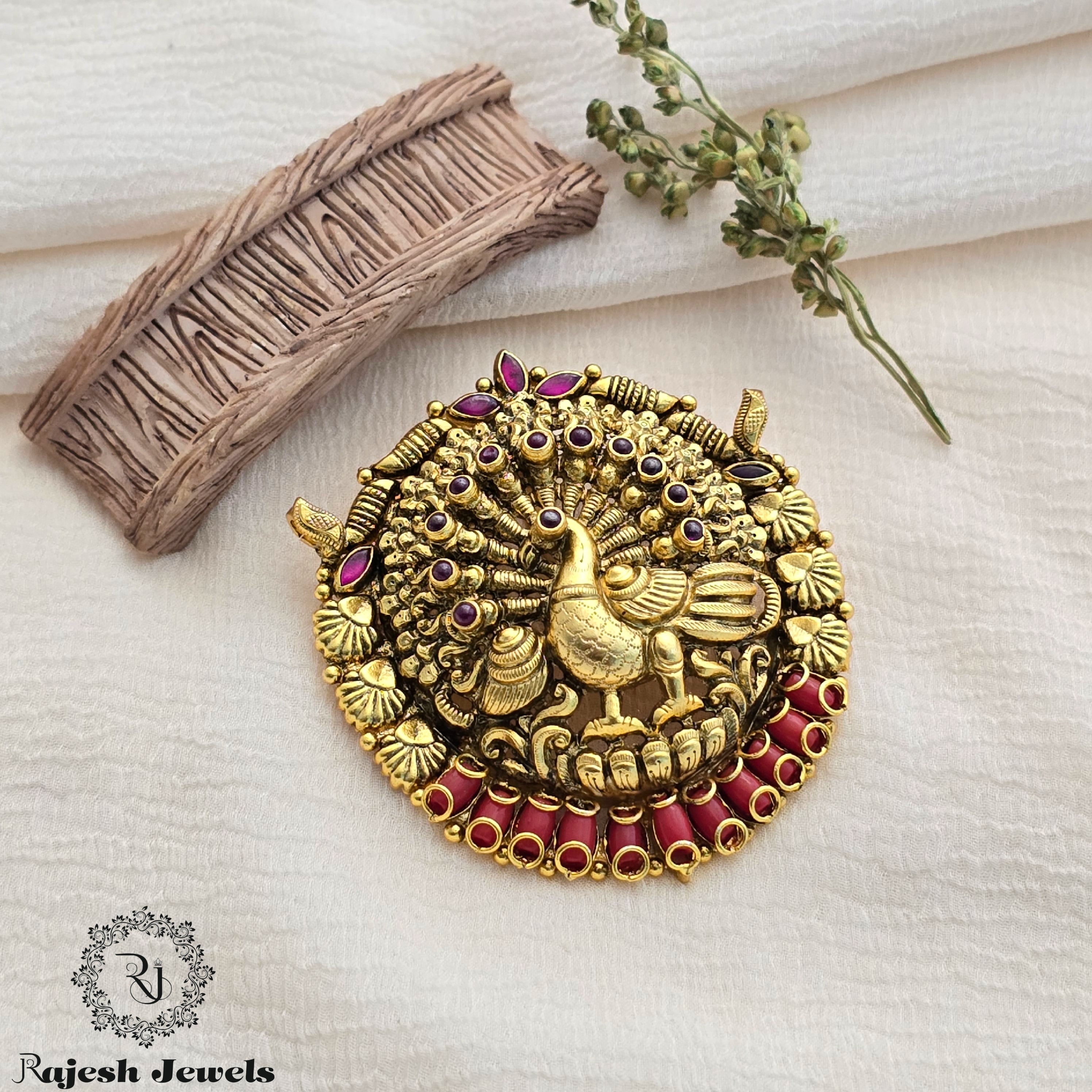 Beautiful Dancing Peacock Gold Plated Pendant