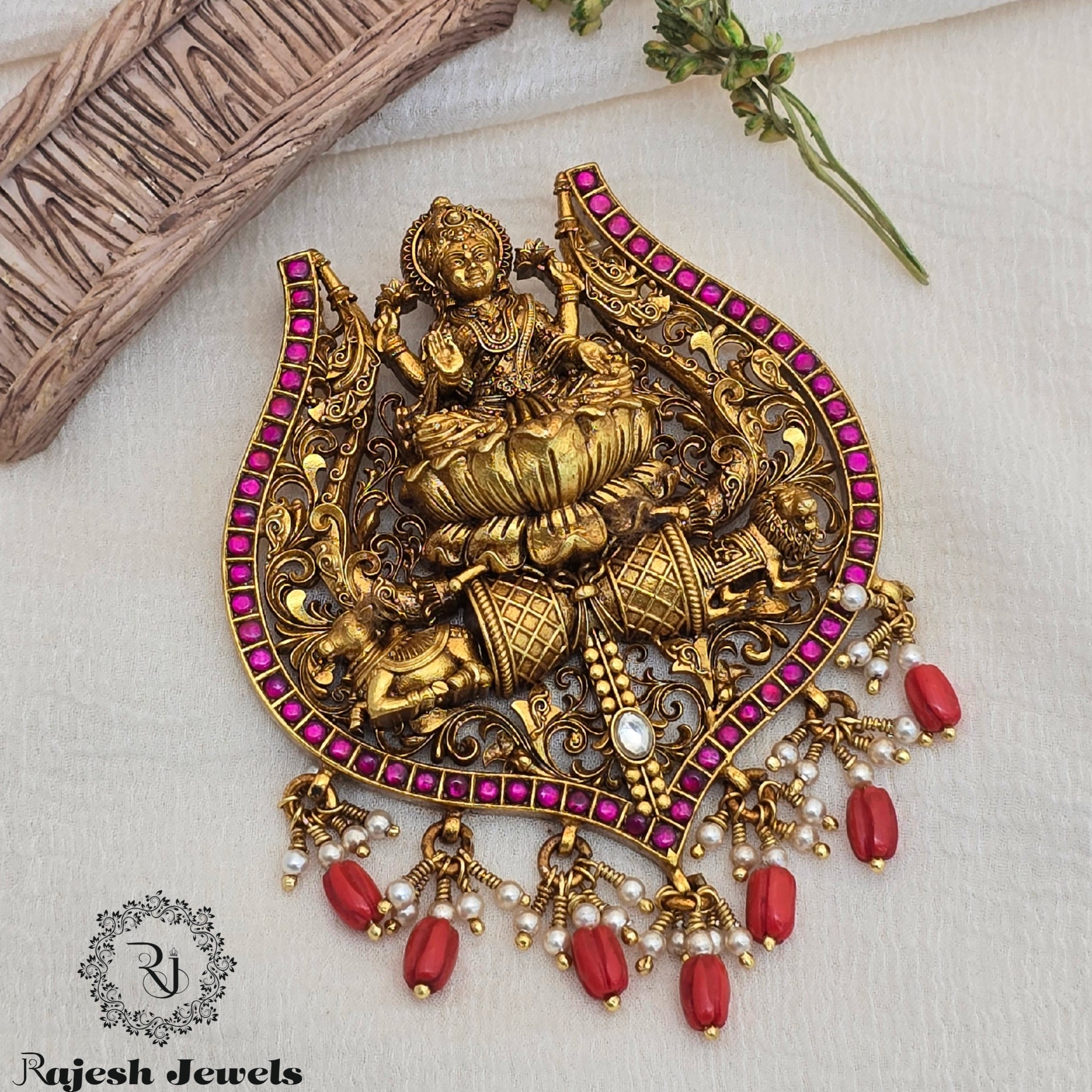 Enchanting Lakshmi Kundan Gold Plated Pendant