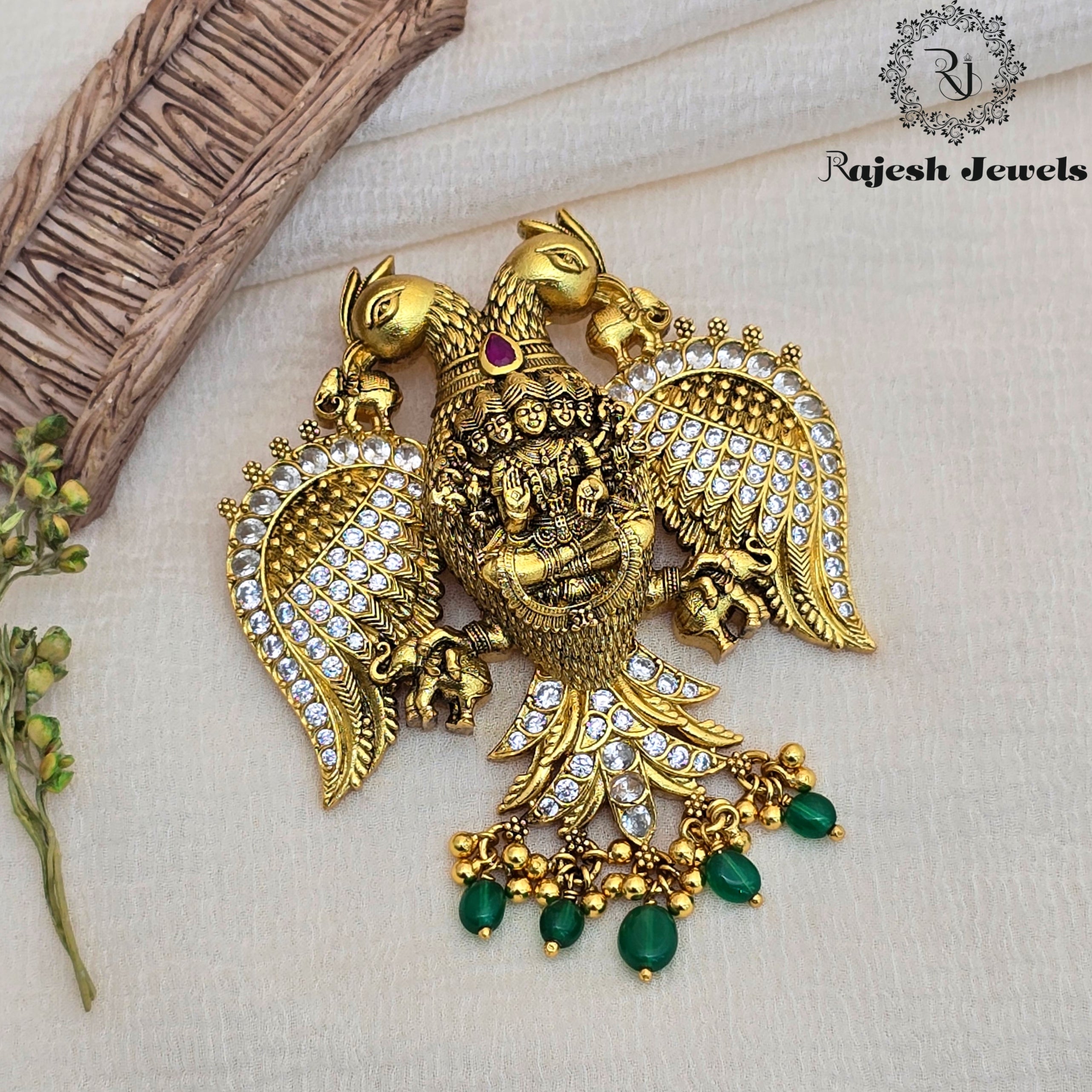 Artistic Gandaberunda Silver Gold Plated Pendant