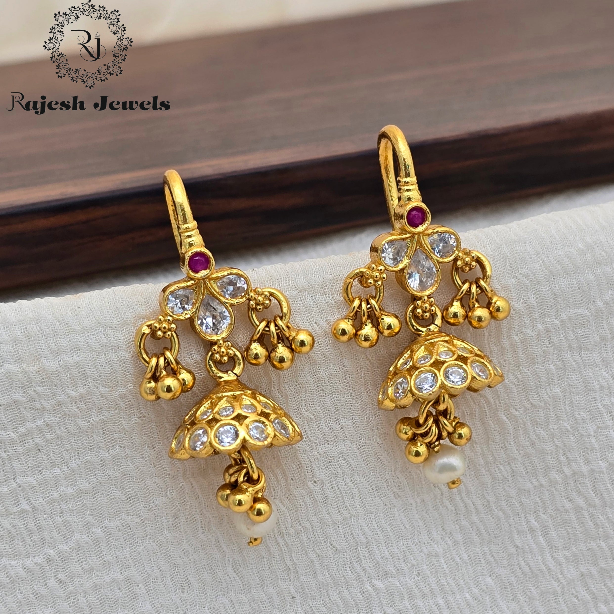 Cute Silver Gold Plated Jhumka Earrings