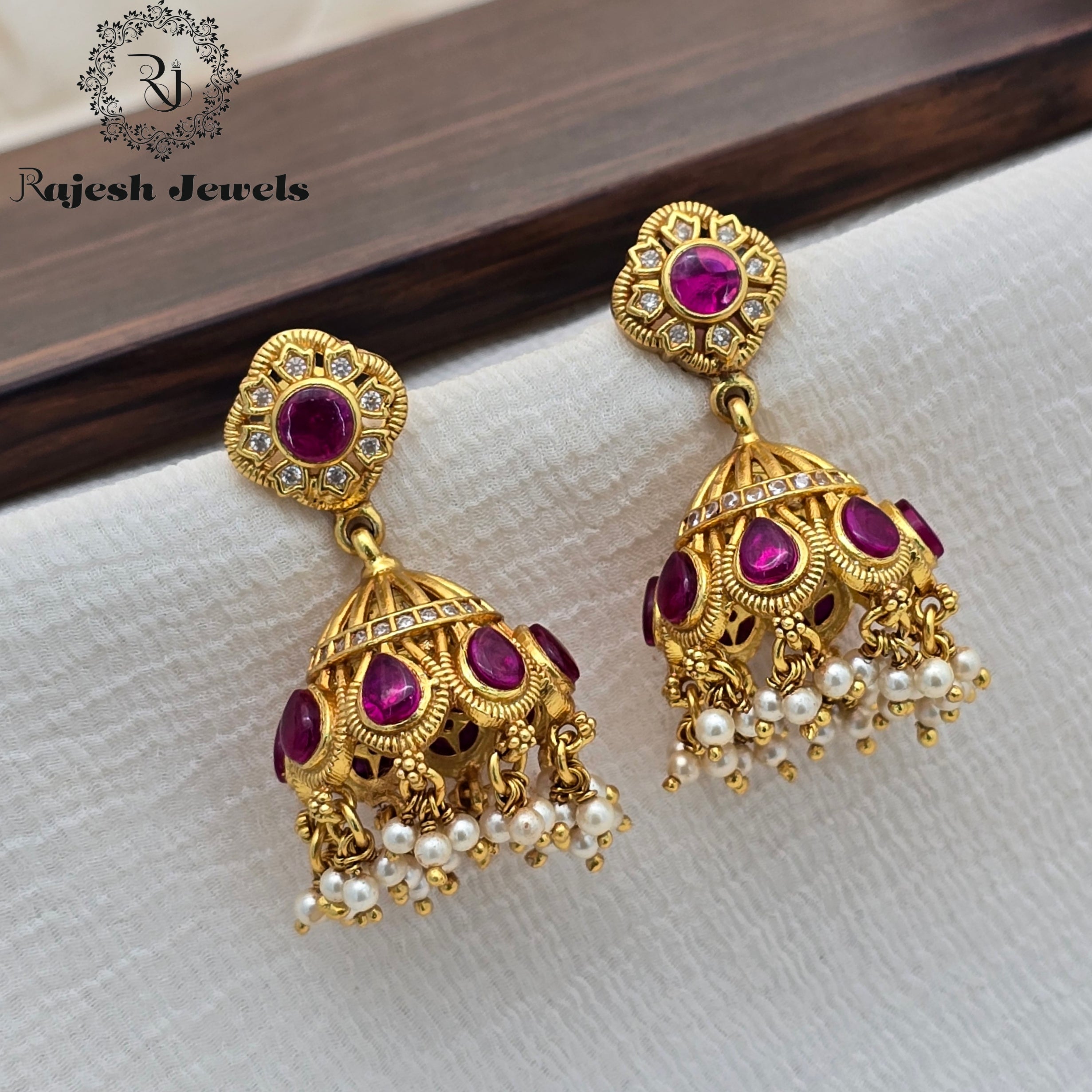 Authentic Silver Gold Plated Jhumka Earrings