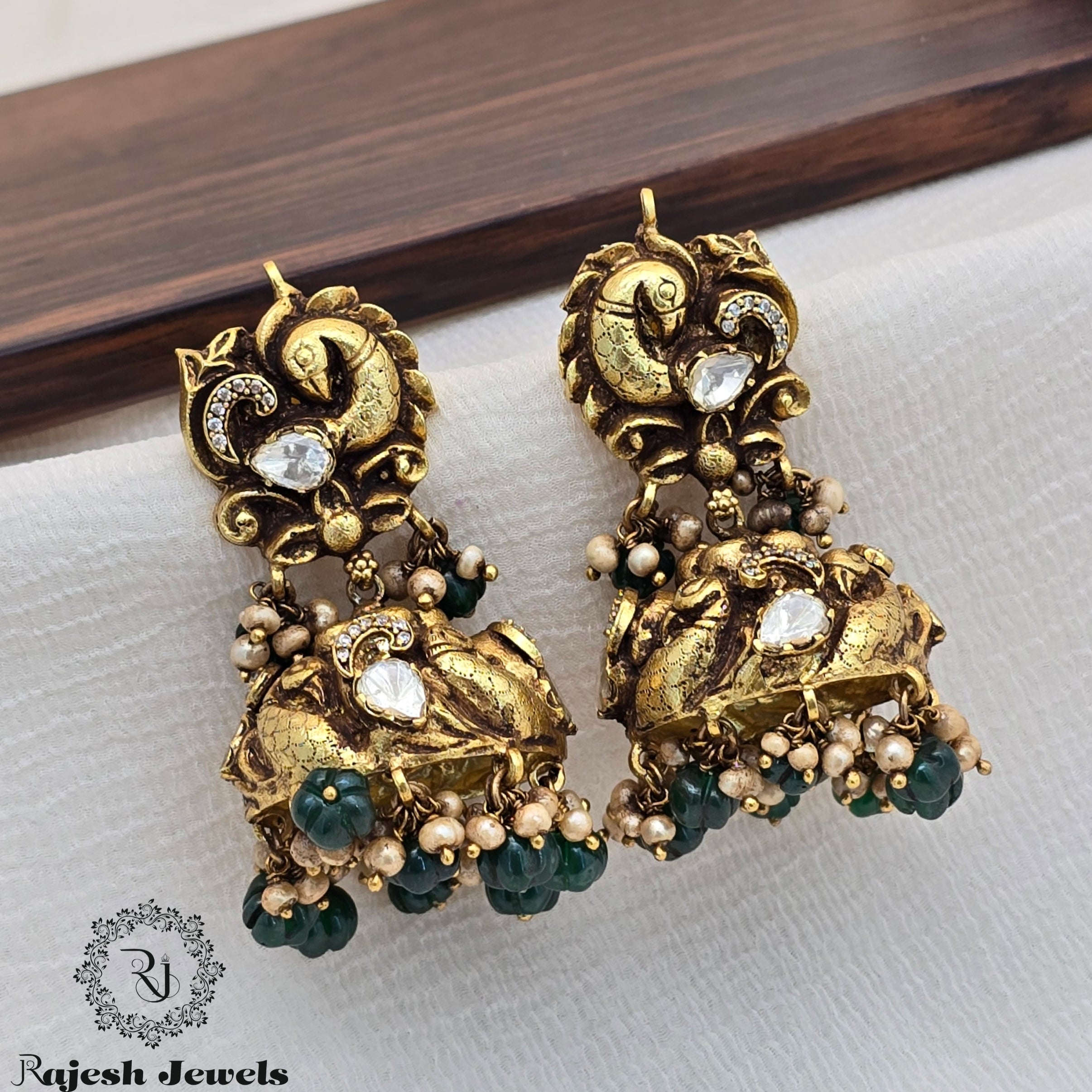 Wonderful Ethnic Moissanite Jumka Earrings