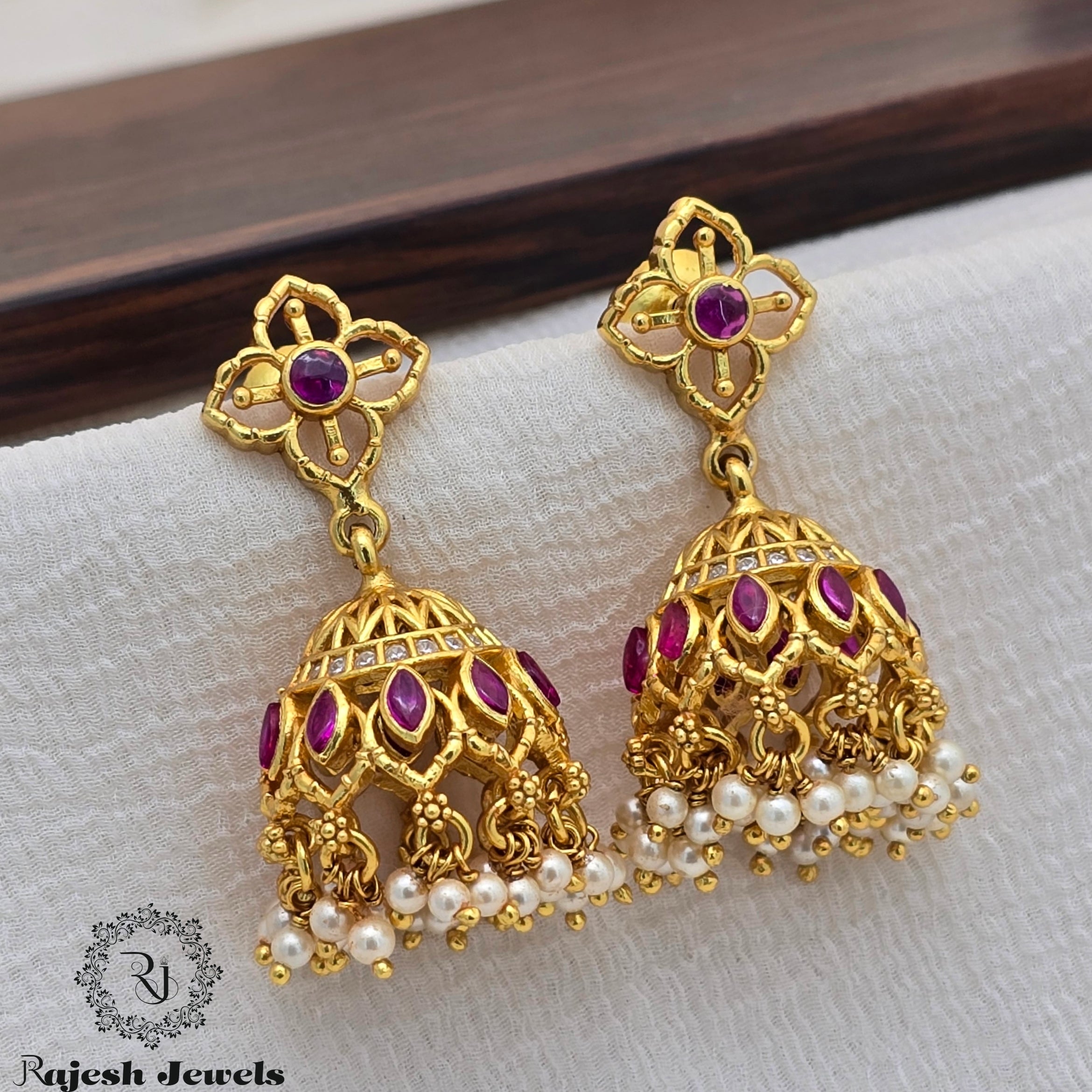 Radiant Gold Plated Jumka Earrings
