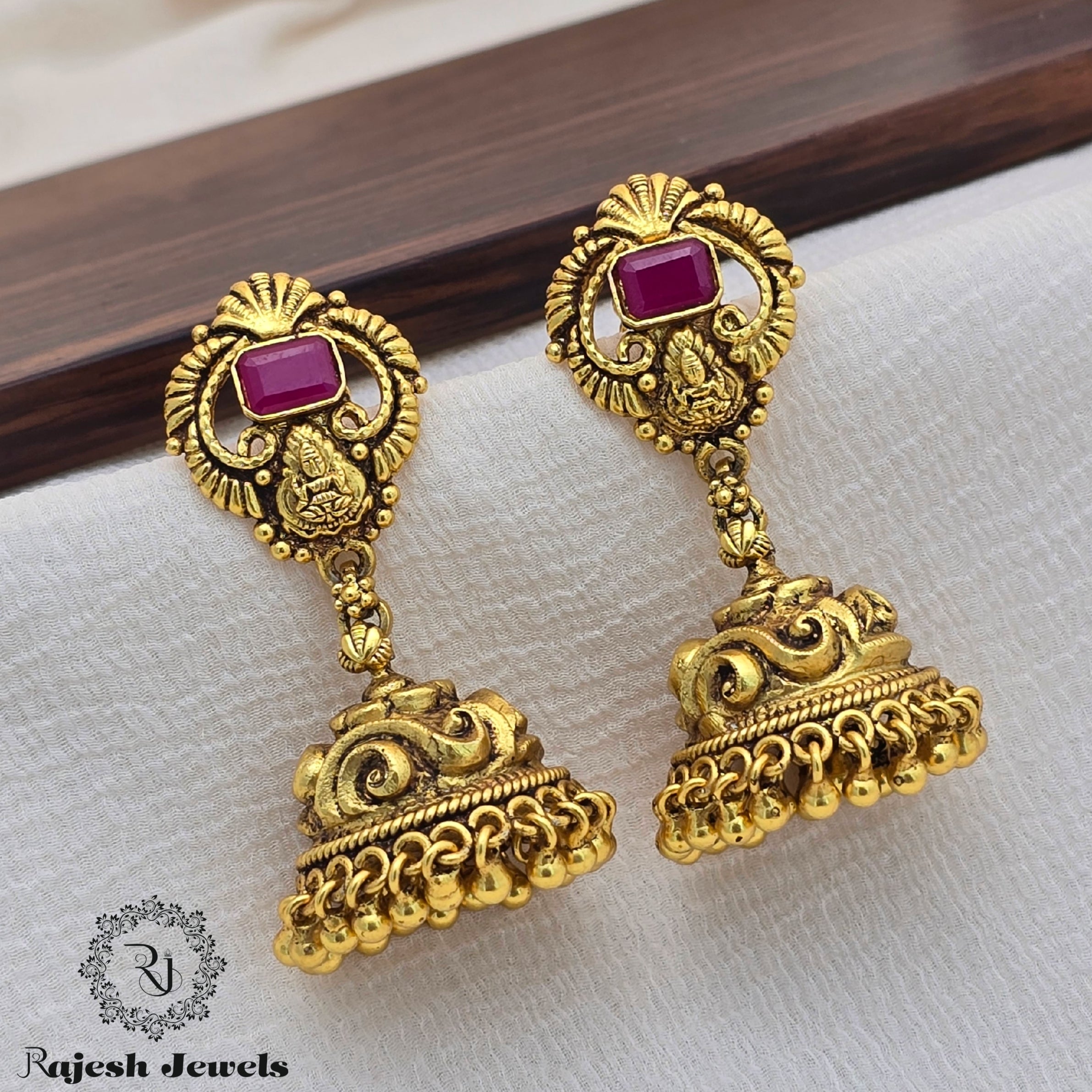 Lakshmi Kemp Gold Plated Jumka Earrings