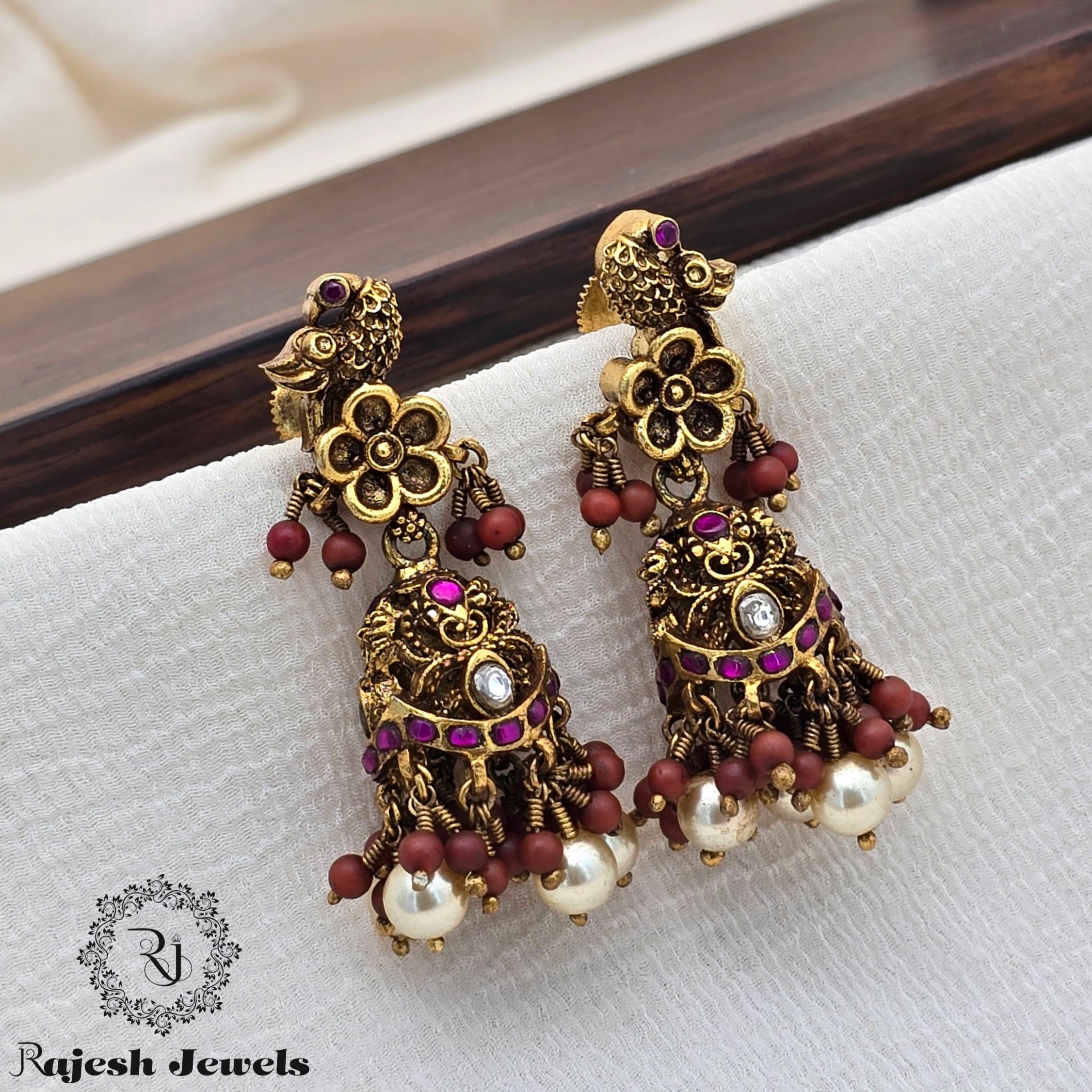 Exclusive Silver Gold Plated Jumka Earrings