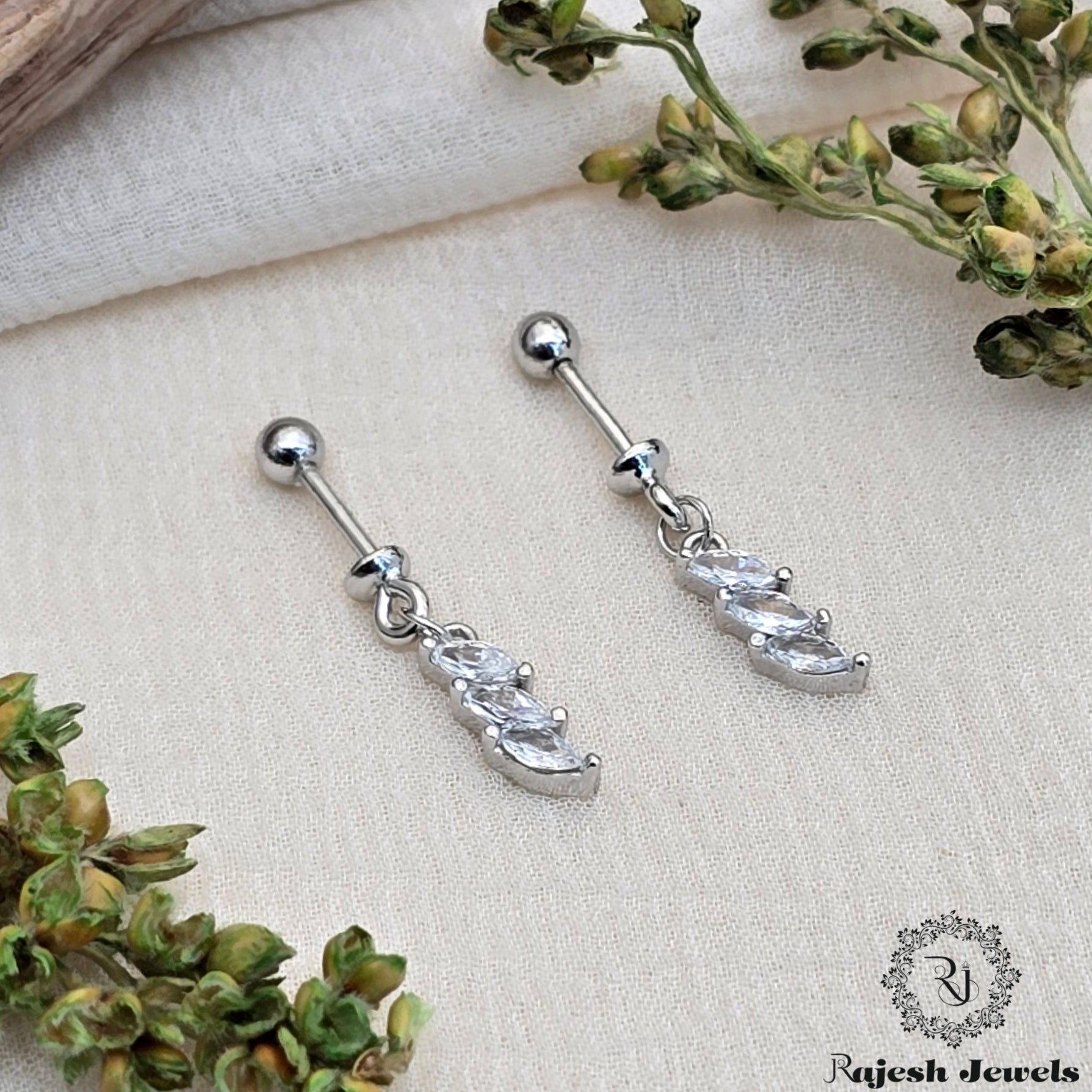 Mesmerizing Cz Silver Bugadi Earrings