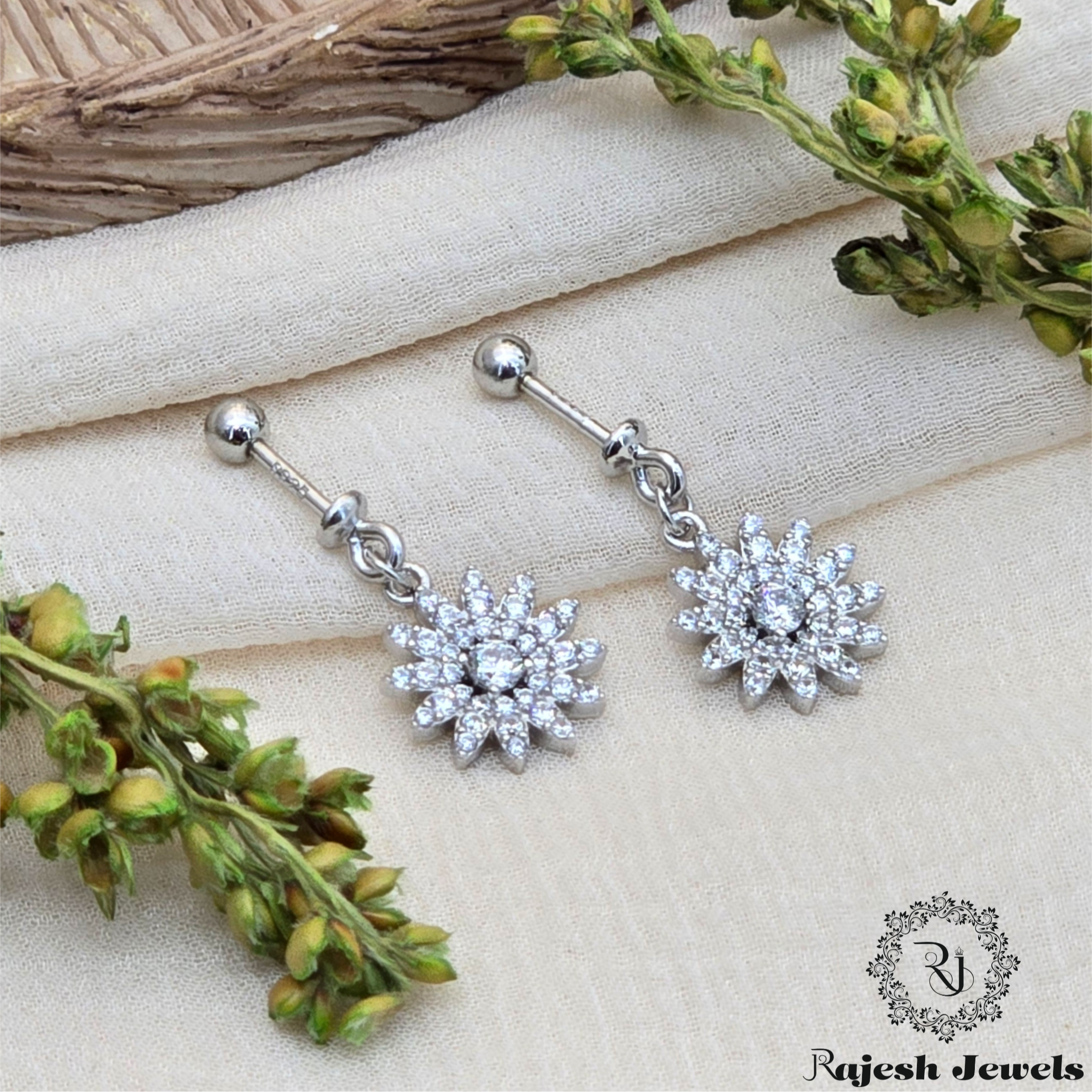 Sparkling Cz Silver Bugadi Earrings