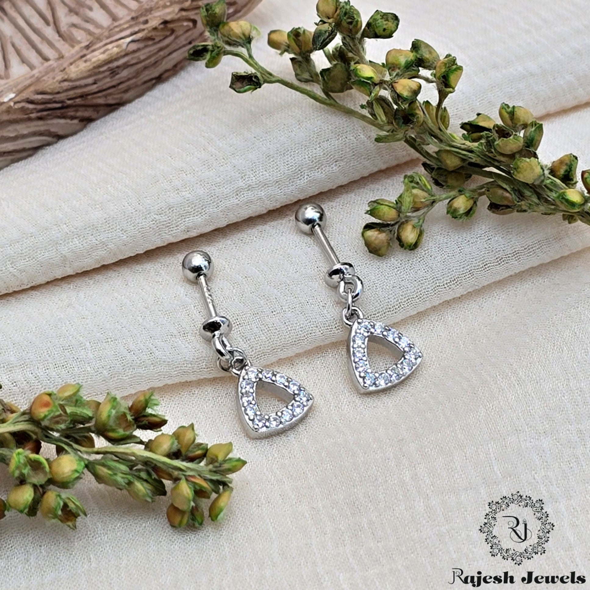 Pleasing Cz Silver Bugadi Earrings