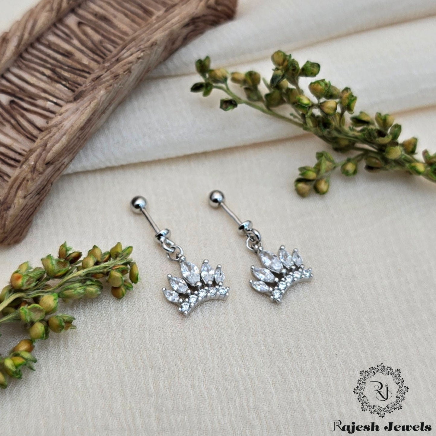 Vibrant Cz Silver Bugadi Earrings