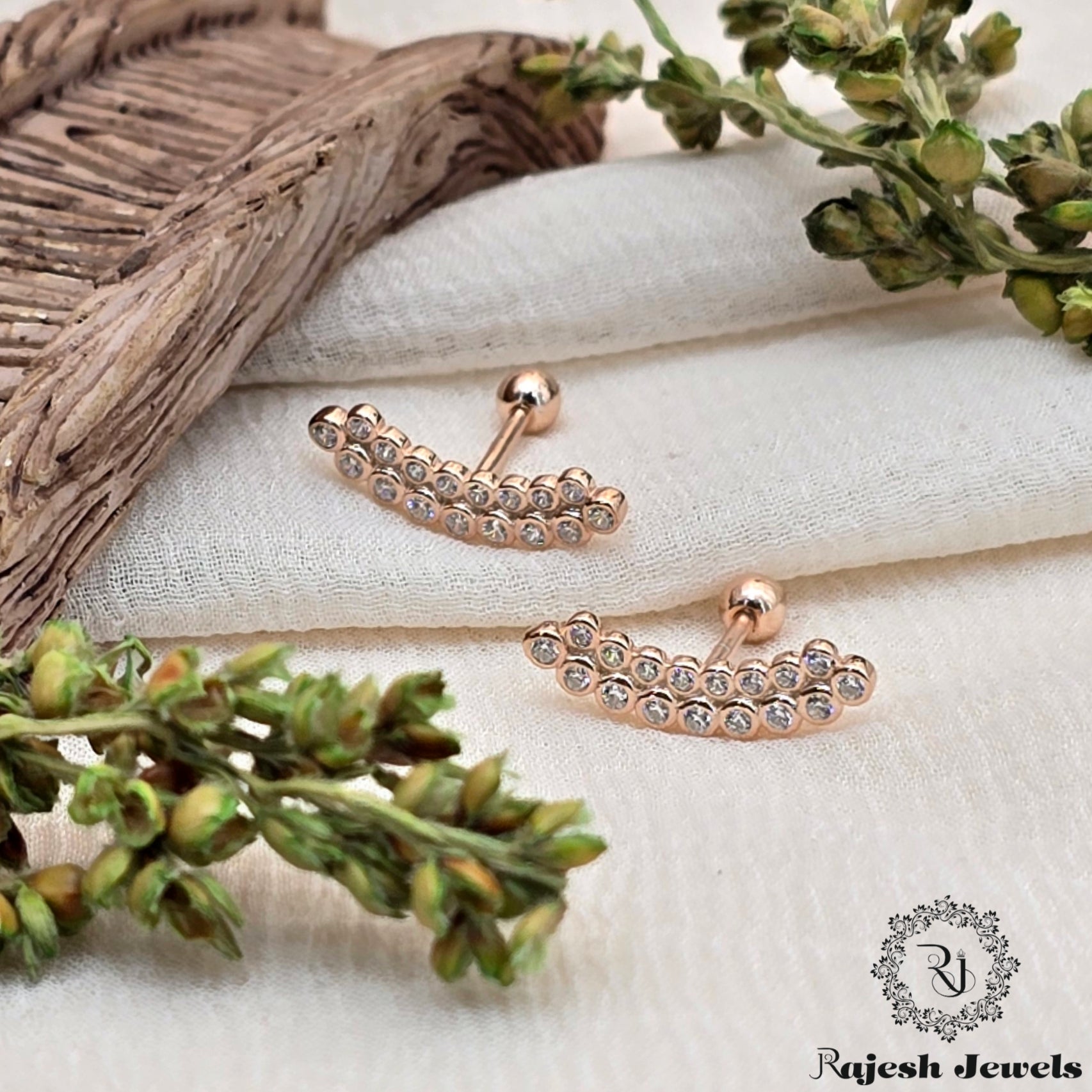 Charming Cz Silver Stud Earrings