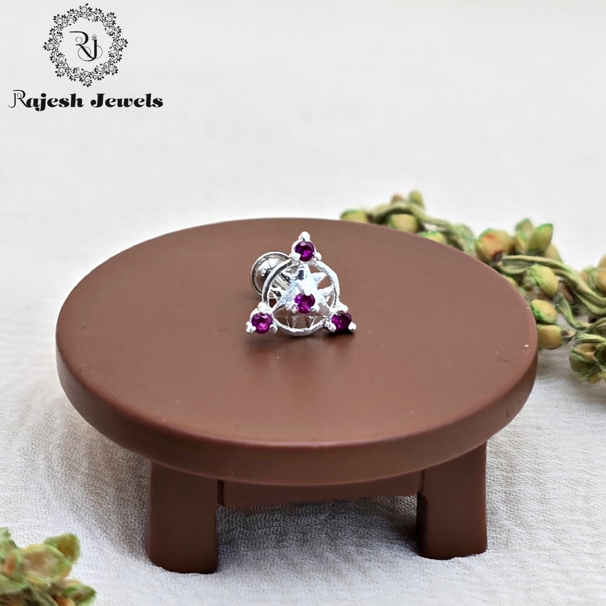 Triangular Cz Silver Nosepin