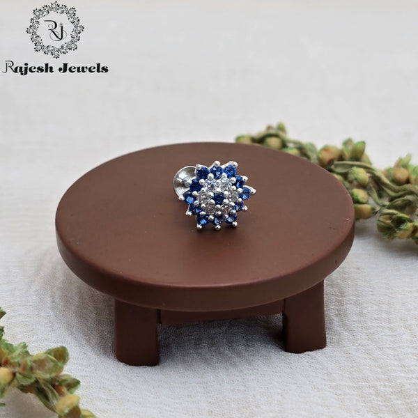 Adorable Cz Blue Silver Nosepin