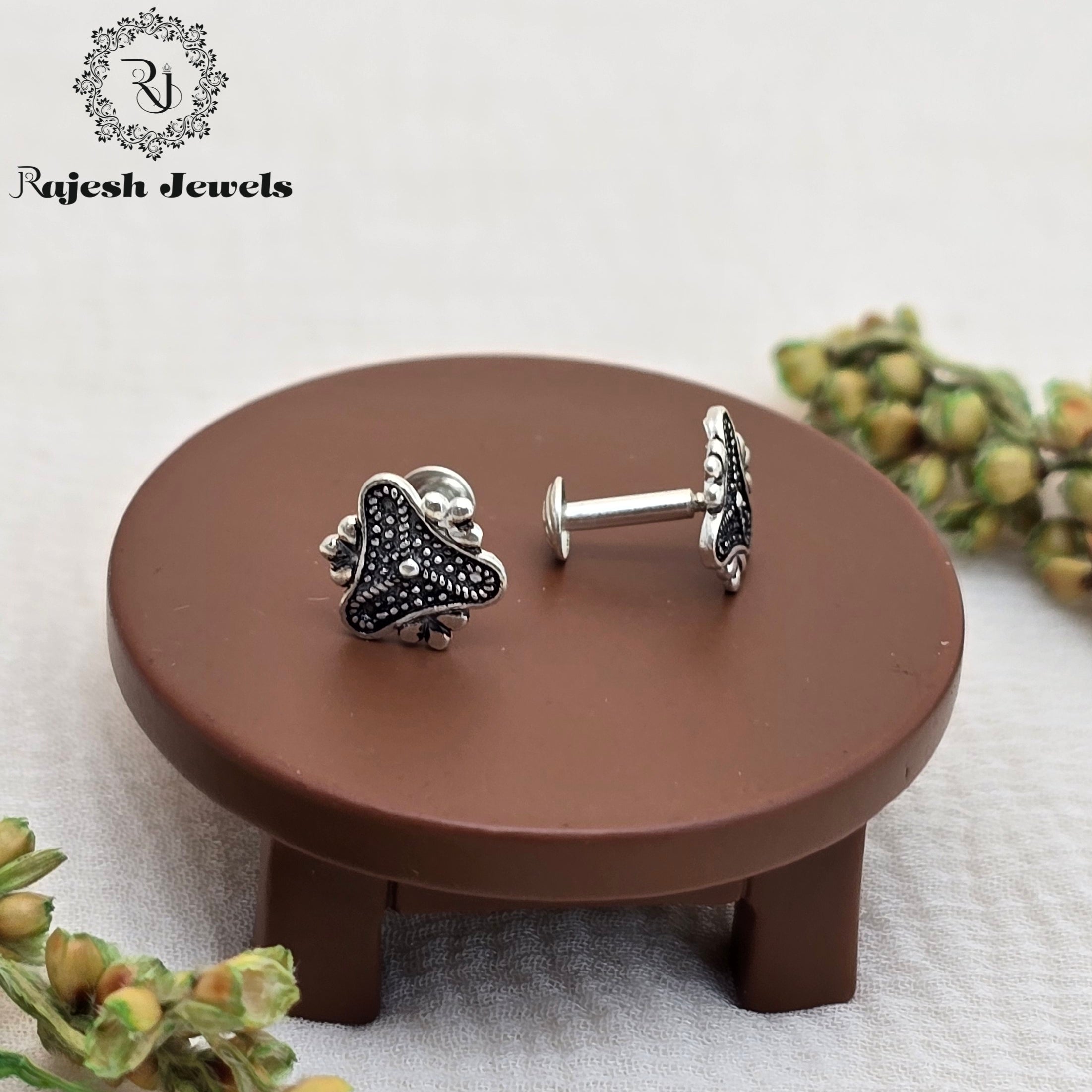 Striking Silver Stud Earrings