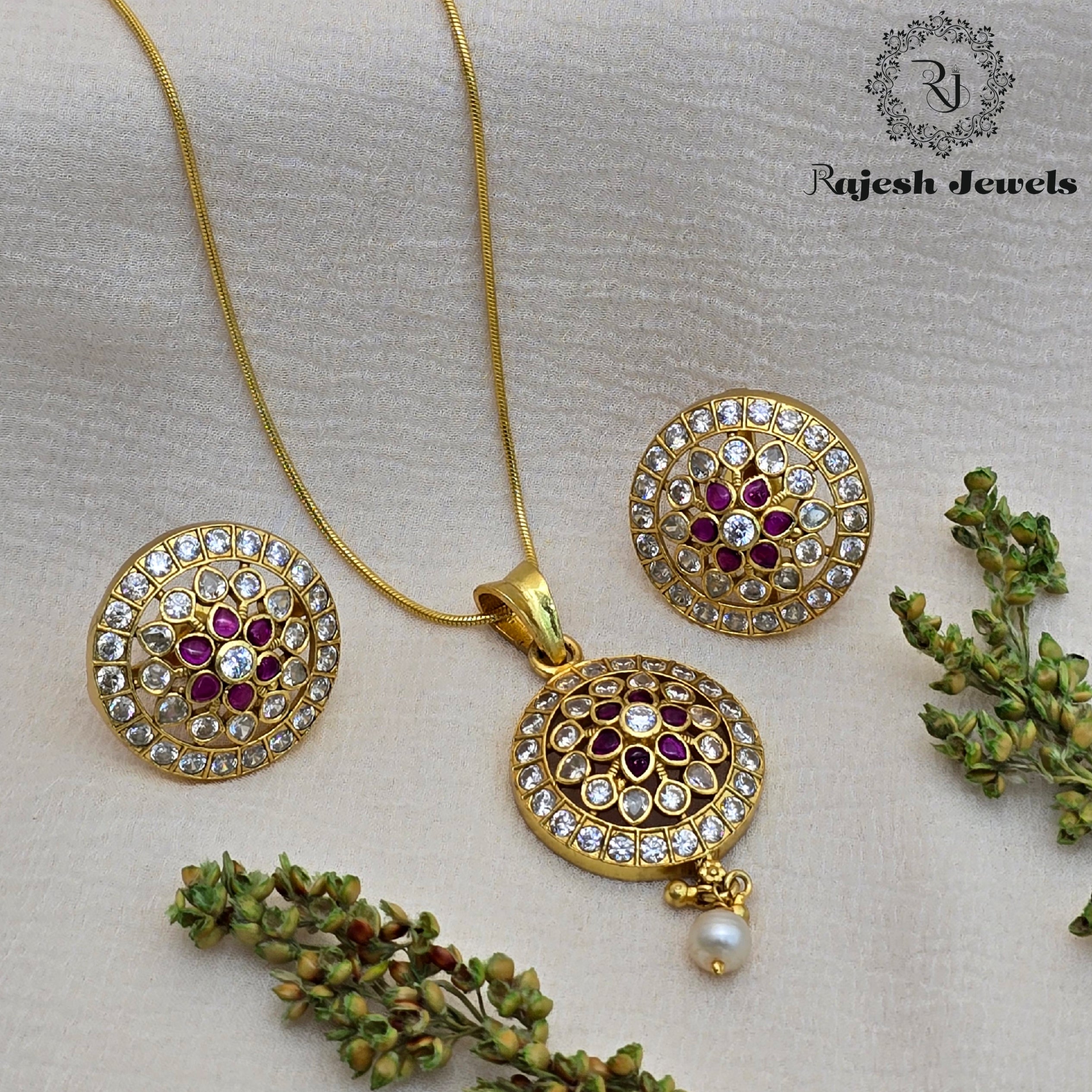 Authentic Silver Gold Plated Pendant Set