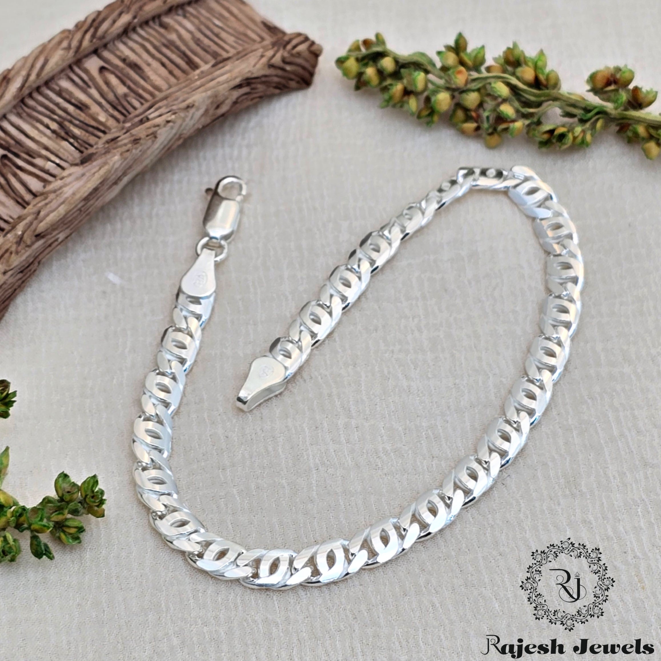 Charming Sterling Silver Men's Bracelet