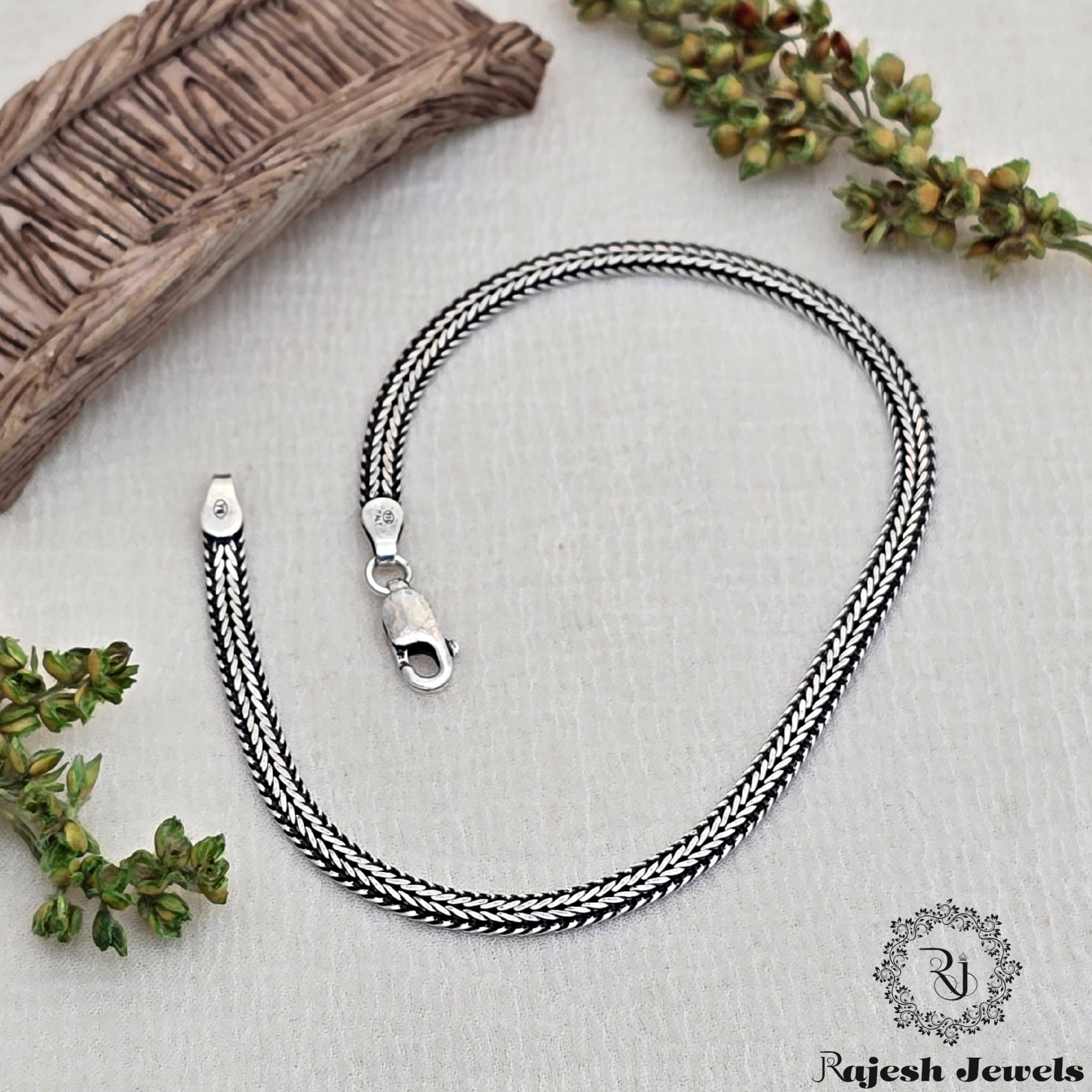 Vibrant Oxidised Silver Men's Bracelet