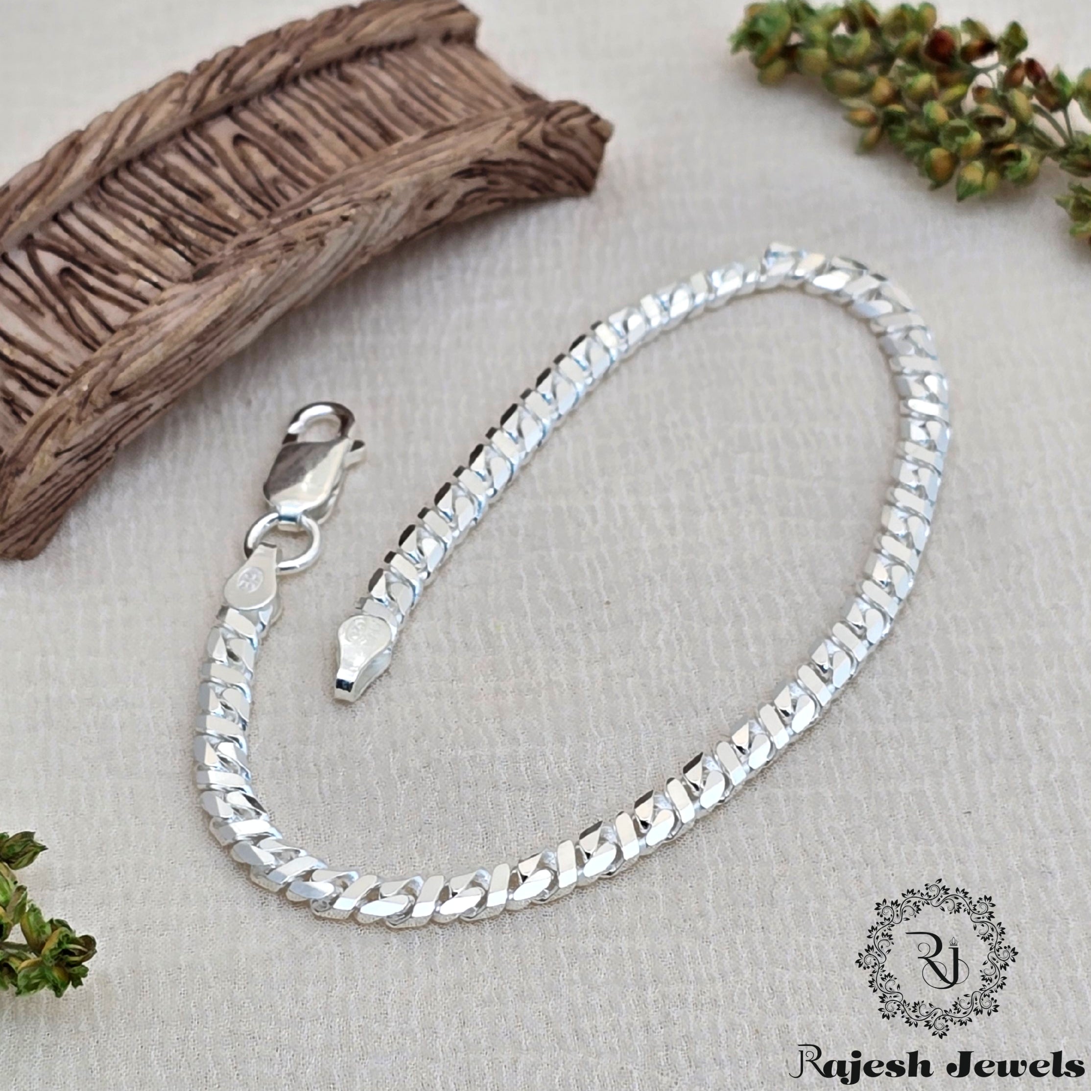 Pleasing Cuban Sterling Silver Men's Bracelet