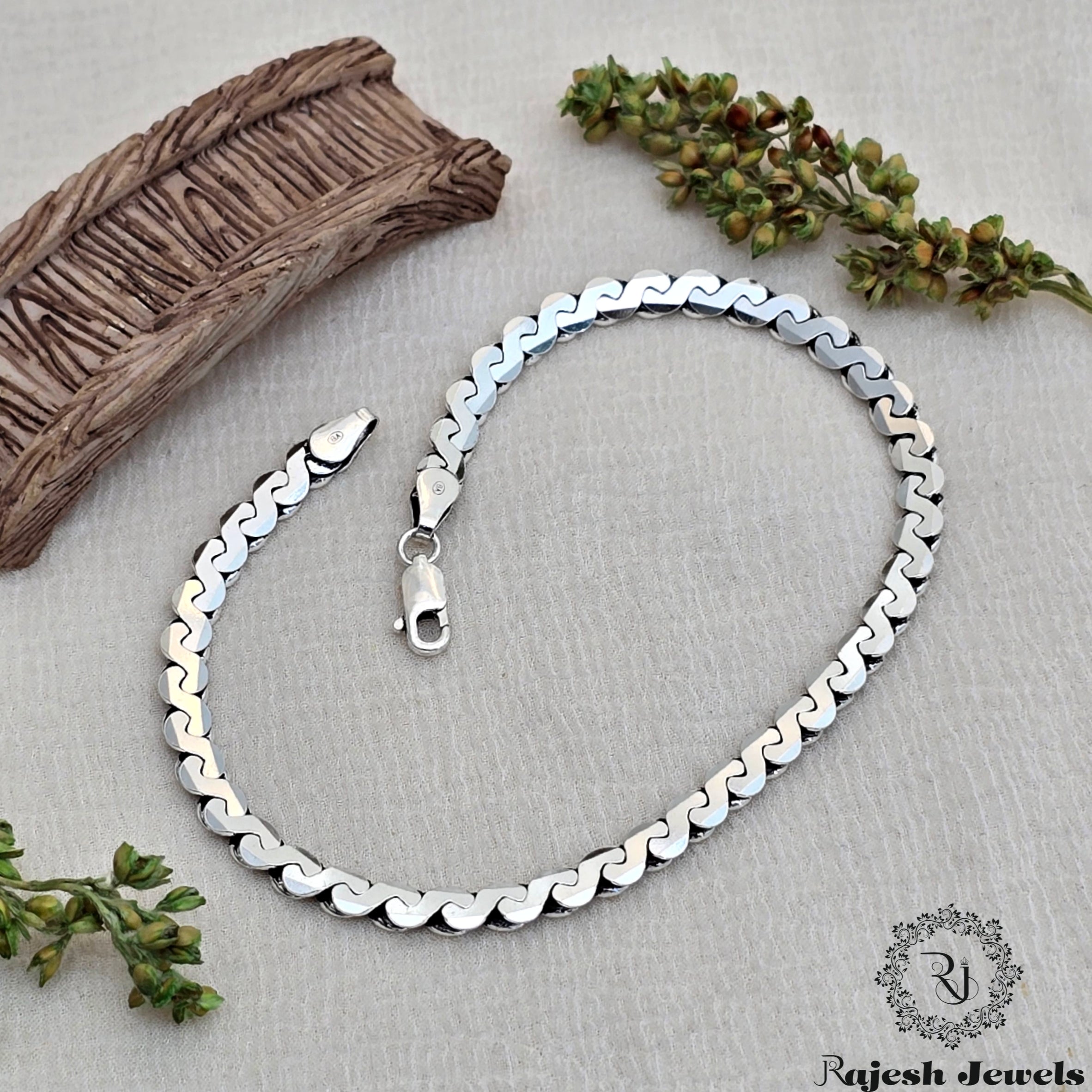 Radiant Oxidised Silver Men's Bracelet