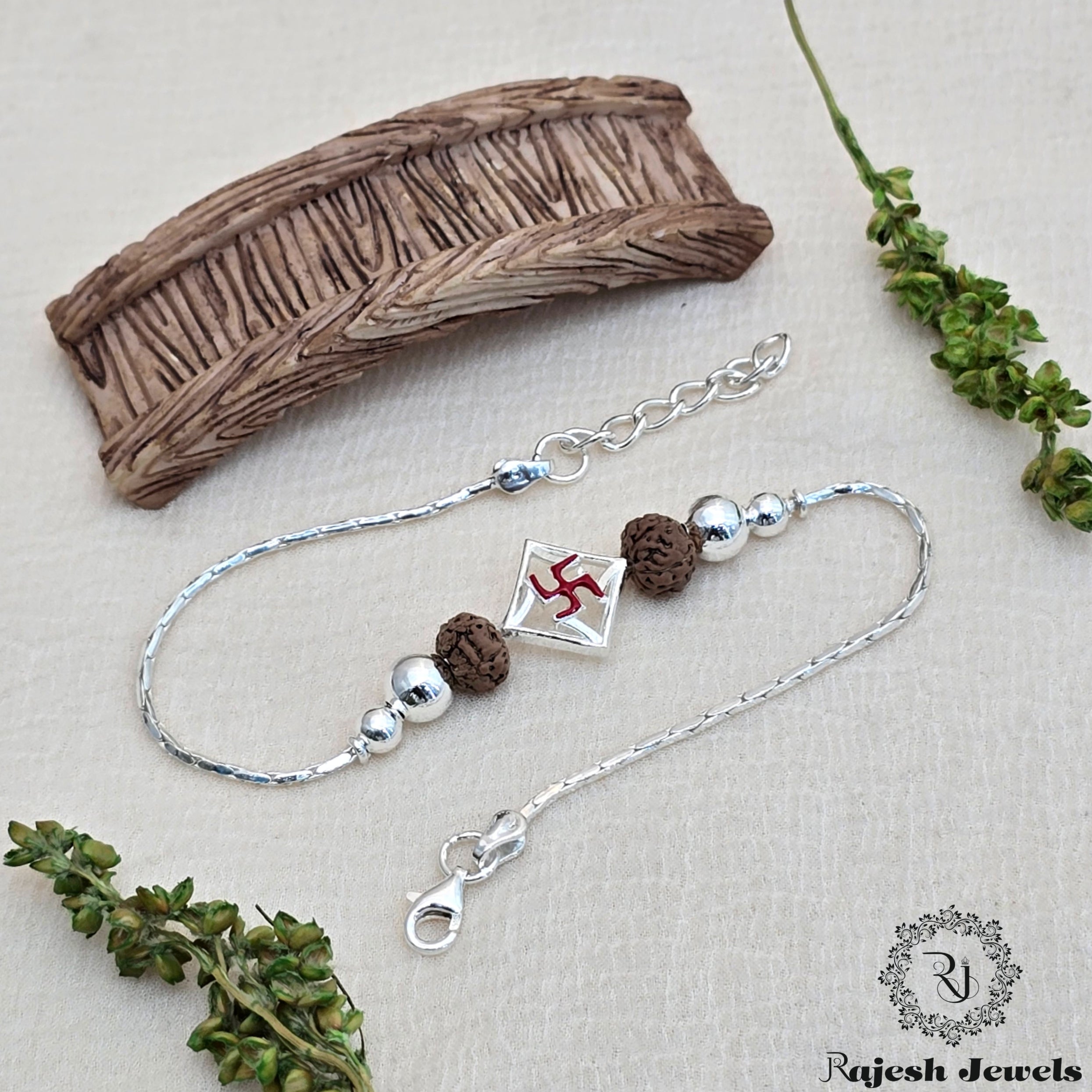 Swastik Silver Rakhi