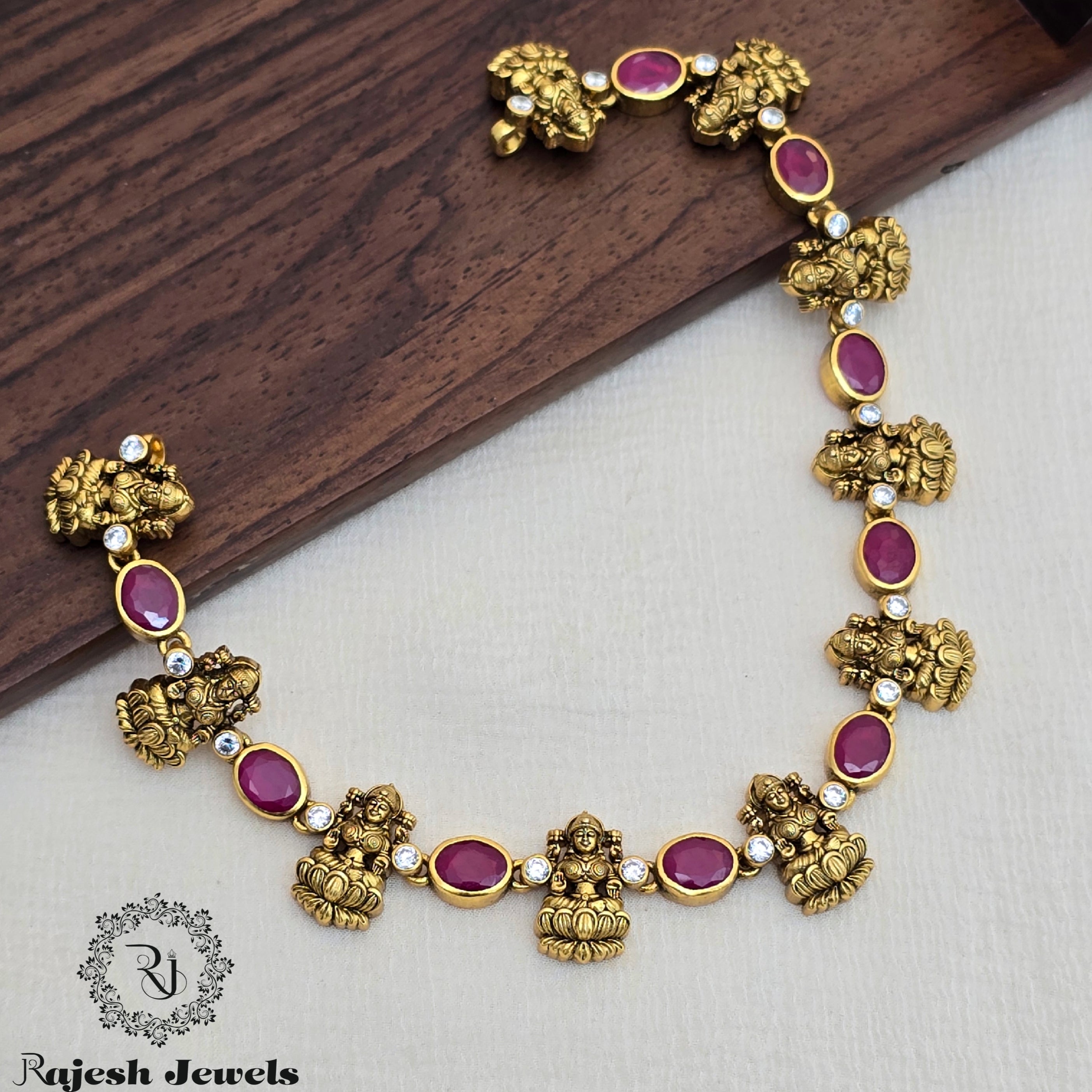 Radiant Lakshmi Silver Gold Plated Neckpiece