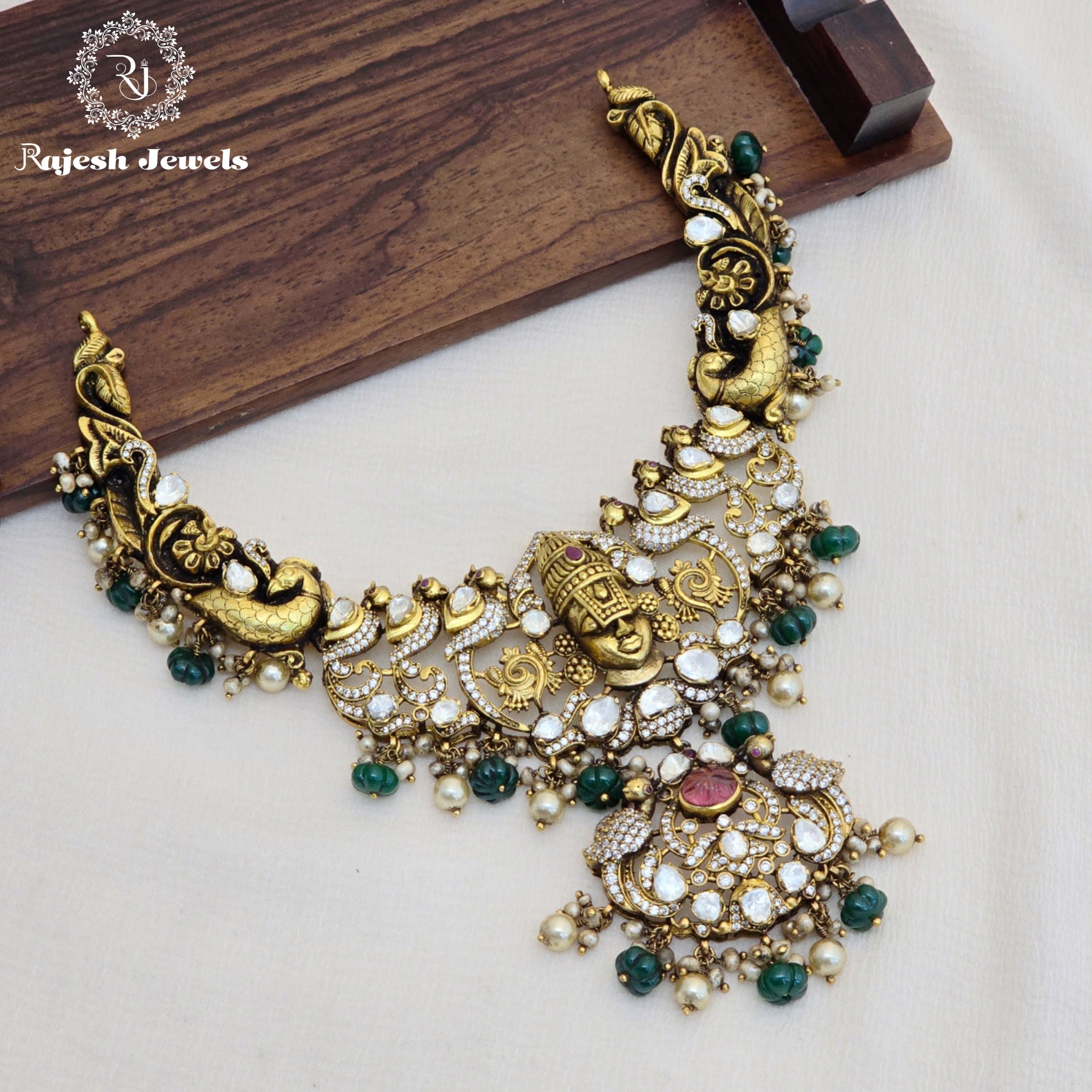 Balaji Moissanite Silver Gold Plated Necklace