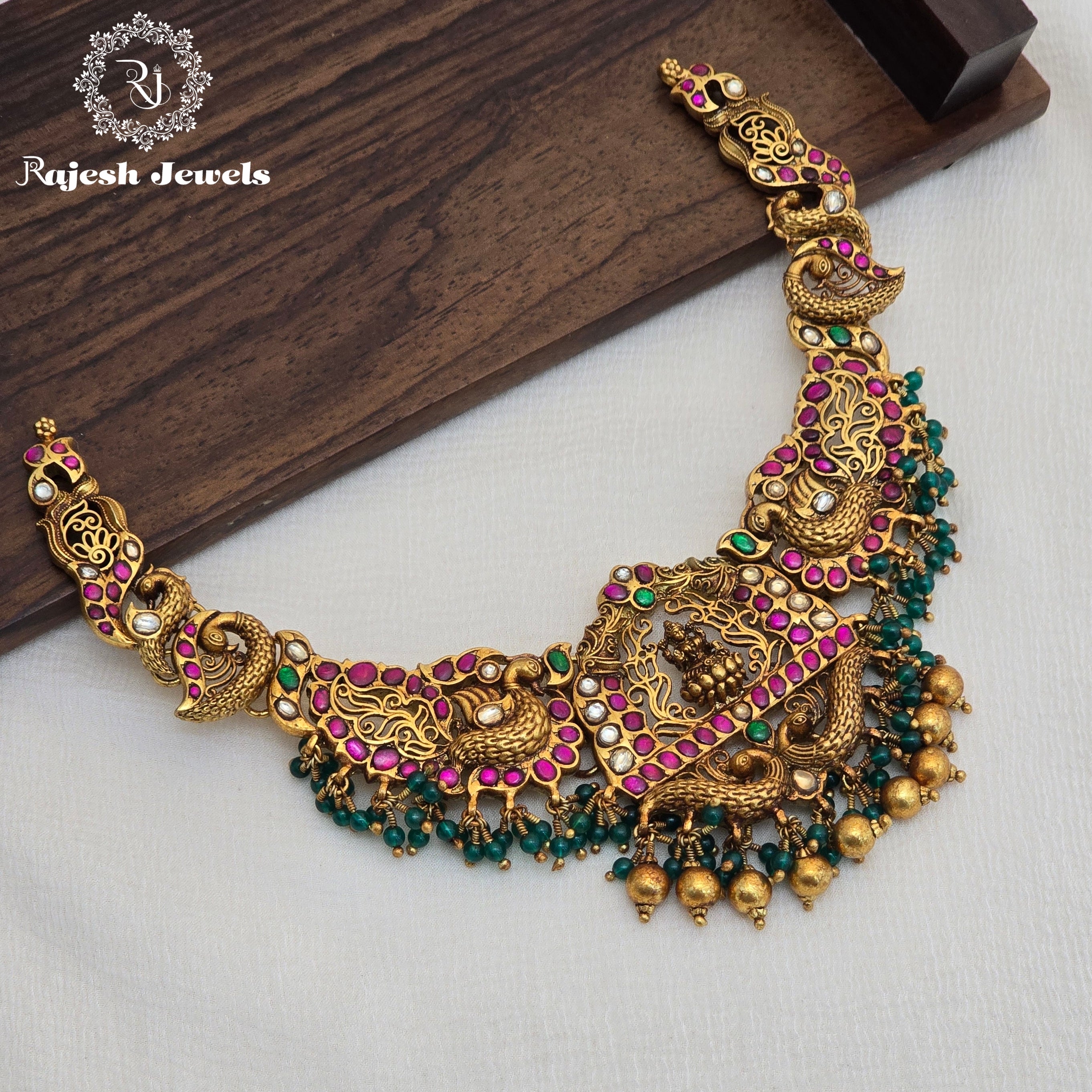 Overwhelming Lakshmi Kundan Silver Gold Plated Necklace
