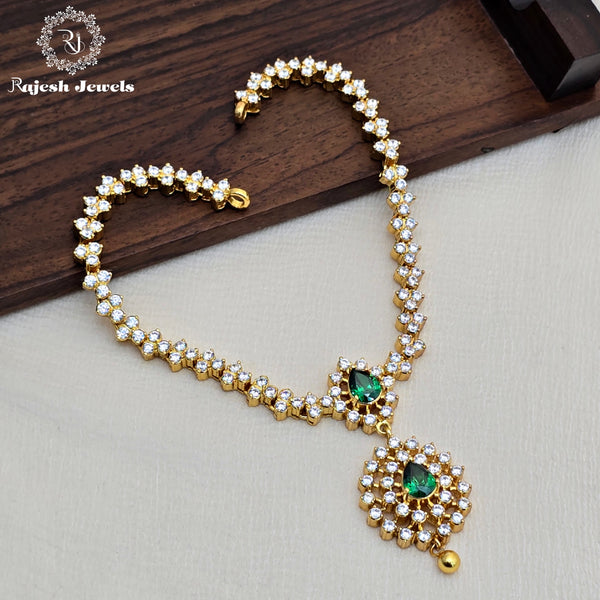Sparkling Green Silver Gold Plated Necklace