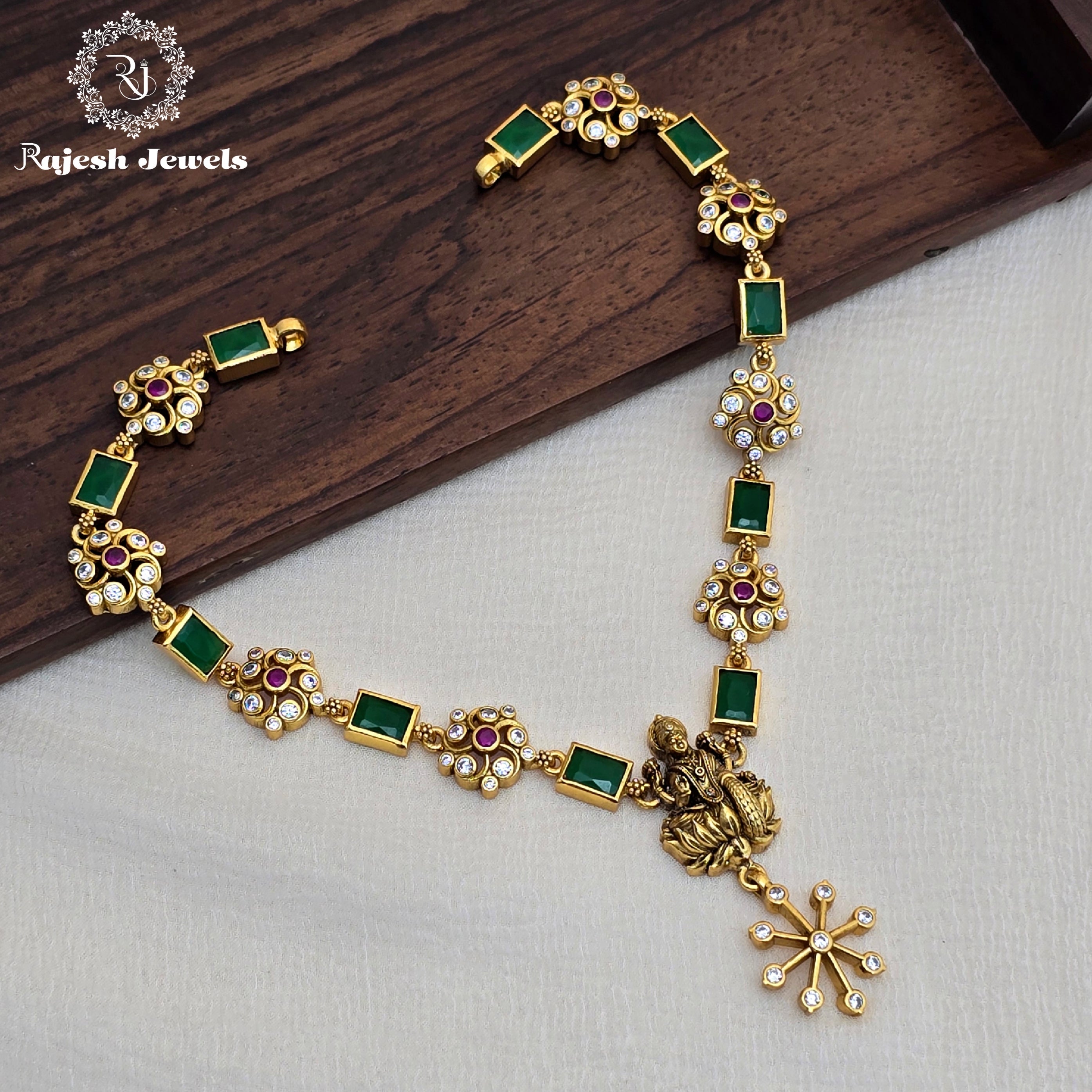 Graceful Lakshmi Silver Gold Plated Necklace