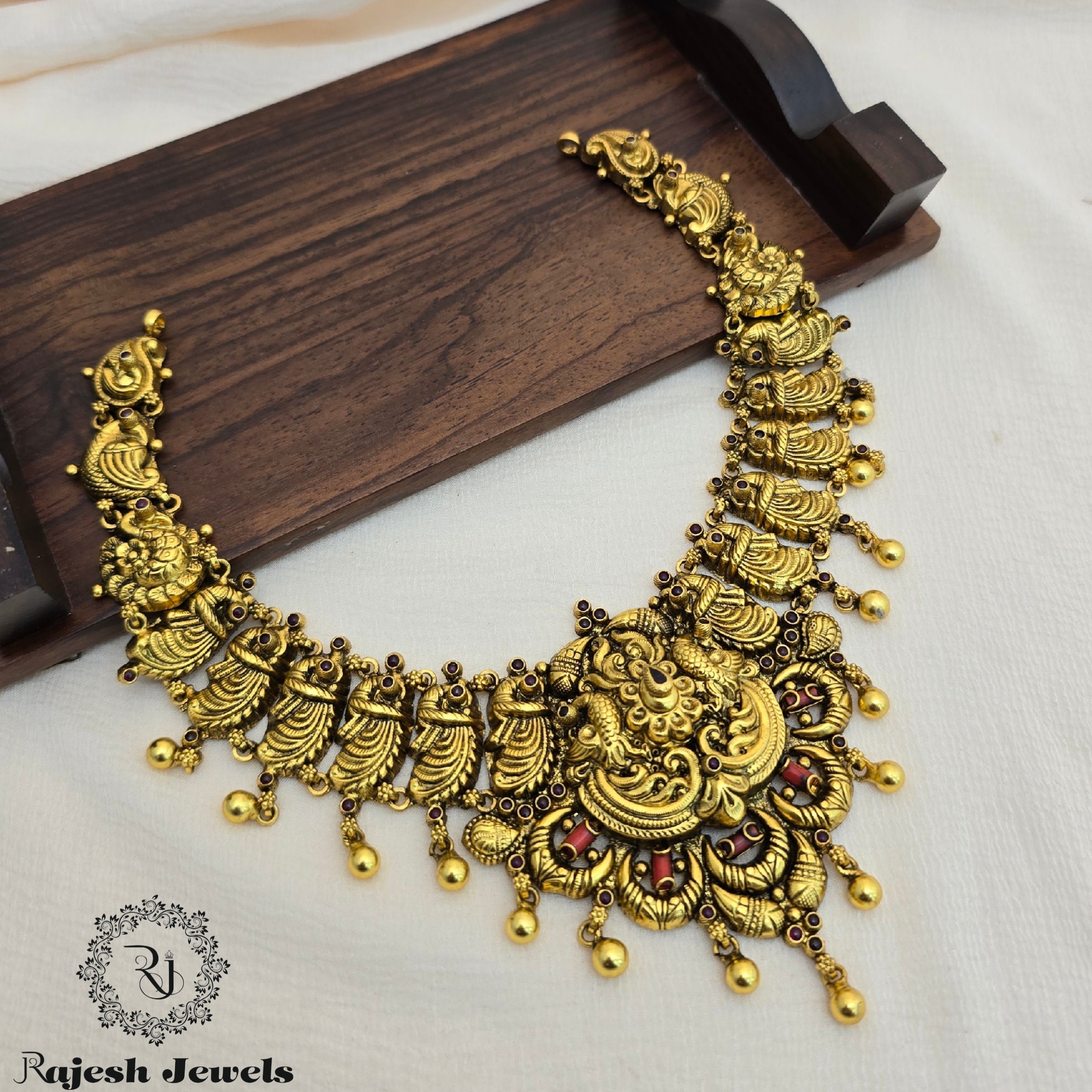 Enchanting Nakshi Silver Gold Plated Necklace
