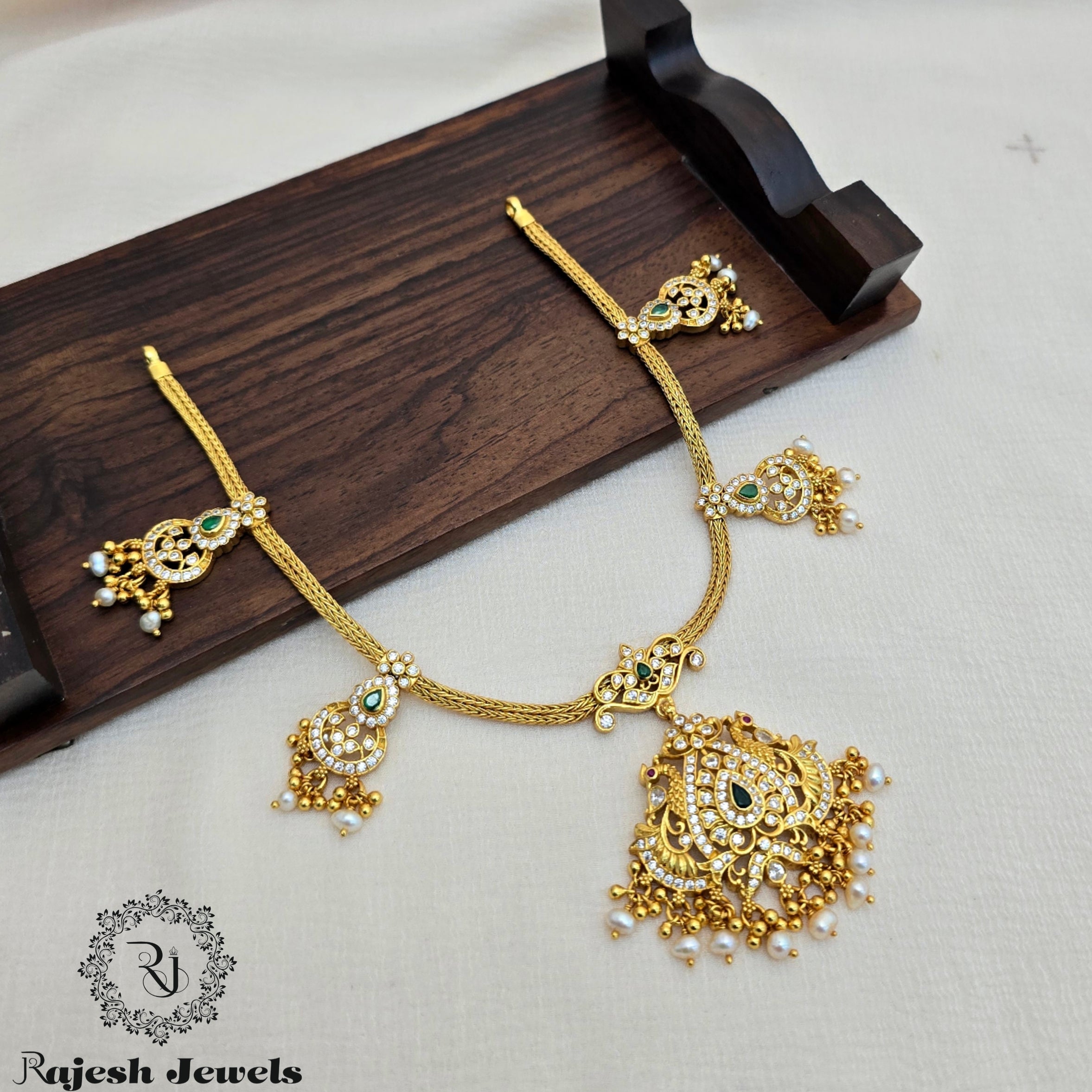 Fascinating Cz Silver Gold Plated Necklace