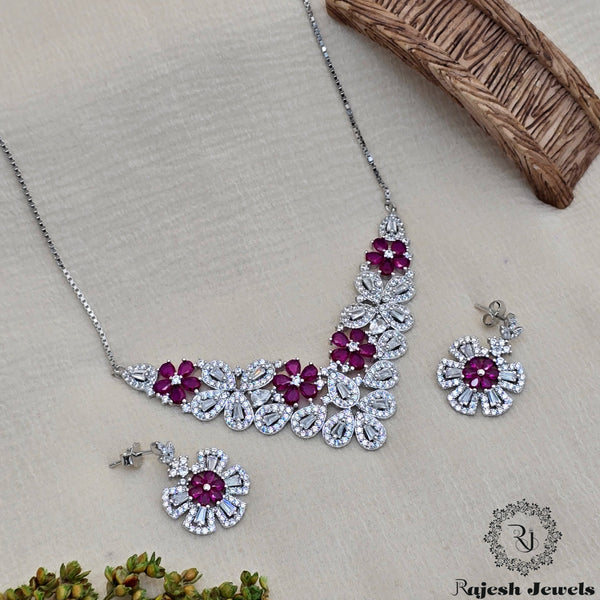 Beautiful Cz Silver Necklace