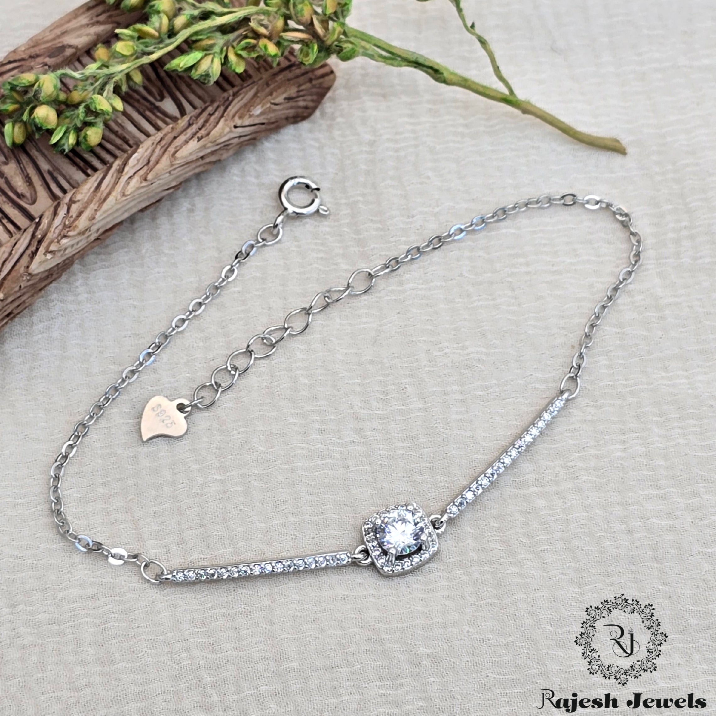 Striking Cz Silver Ladies Bracelet