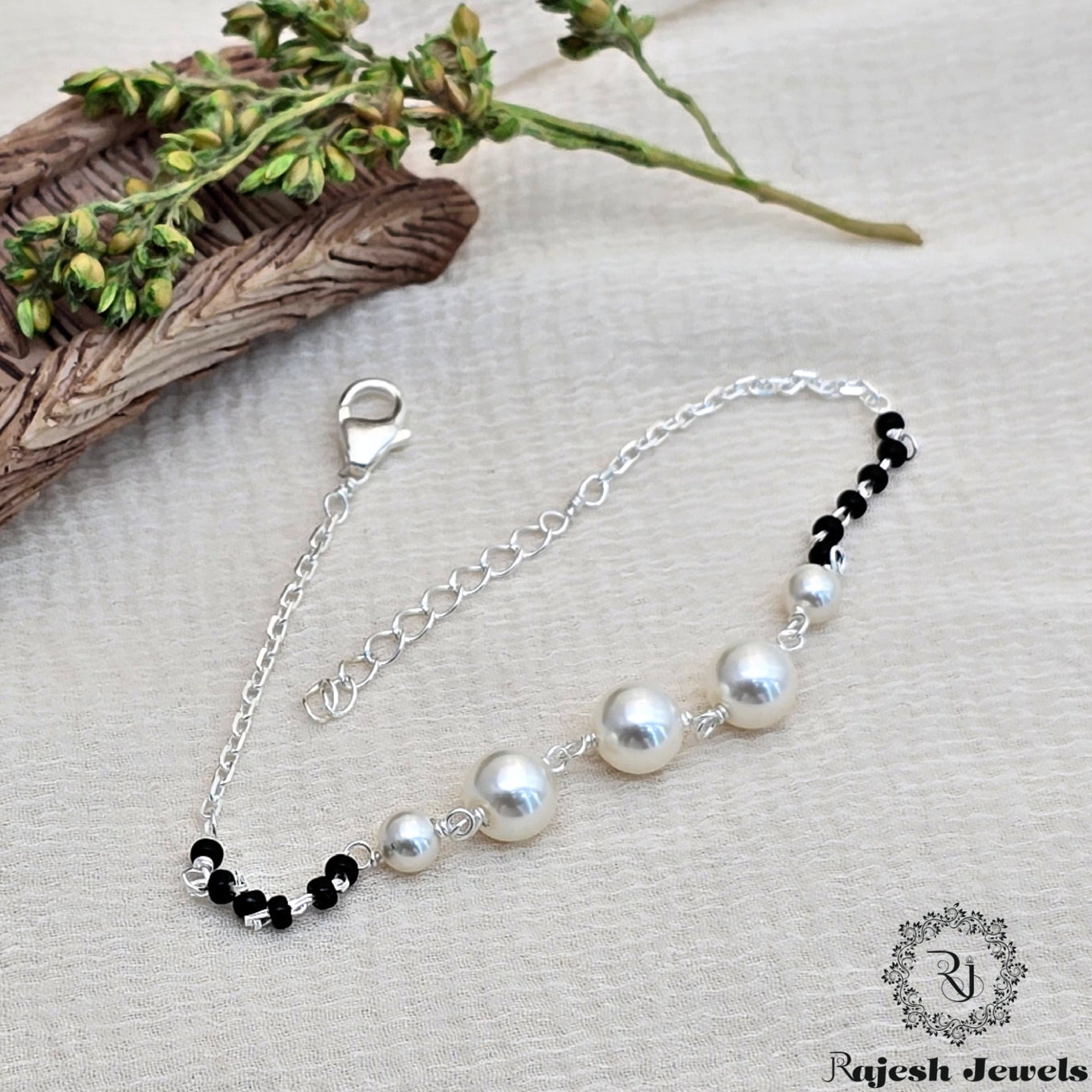 Amazing Pearl Blackbeads Silver Ladies Bracelet