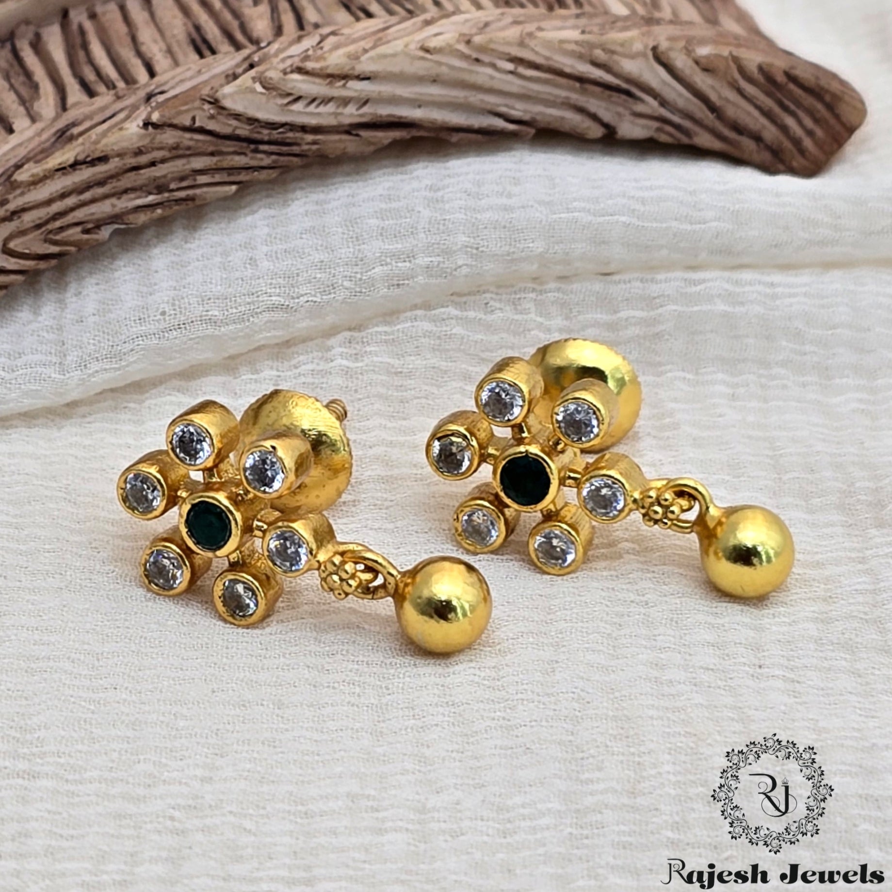 Appealing Silver Gold Plated Stud Earrings