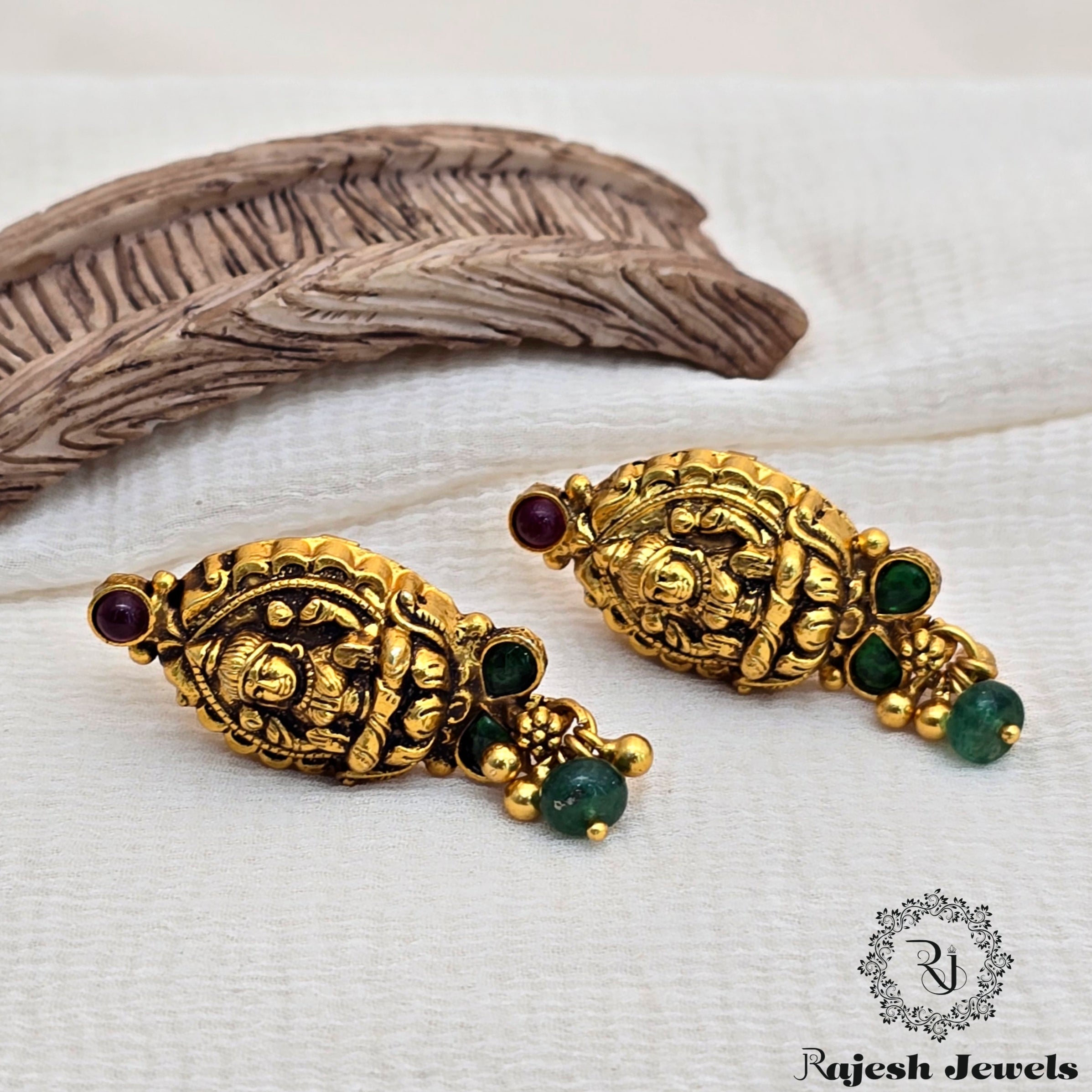 Conventional Lakshmi Silver Gold Plated Stud Earrings